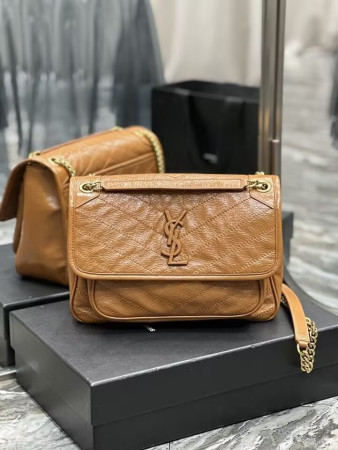 Y*L niki medium in vintage leather shiny 28x20x8.5cm
