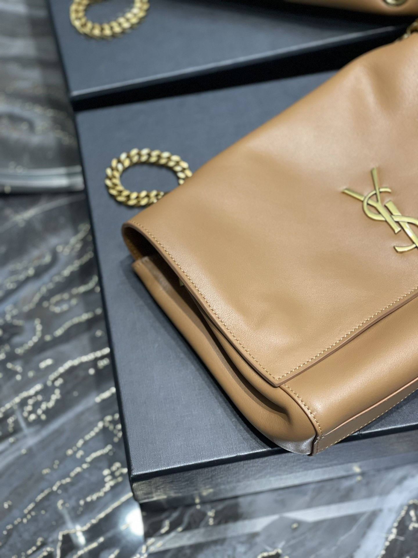 Y*L kate reversible suede and leather shoulder bag 28.5x20x6cm