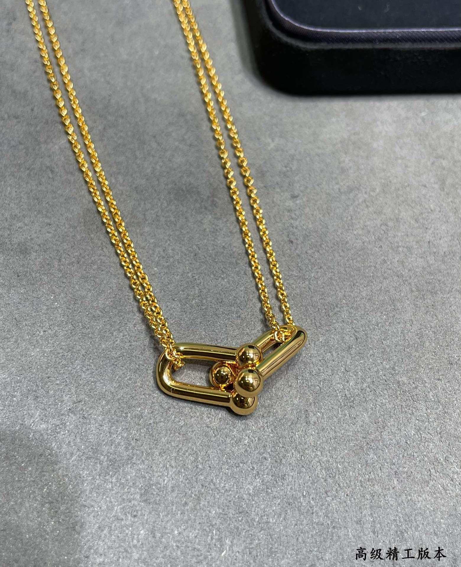 T*f*ny & co. double hoop polished stirrup necklace