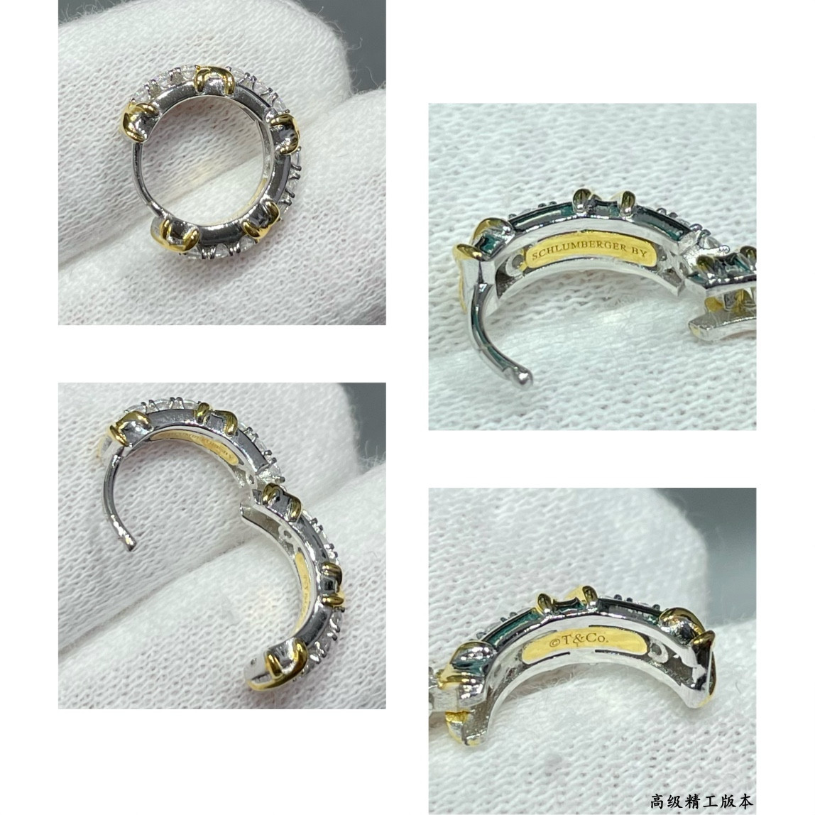 T*f*ny & co. mini cross dual-tone hoop earrings