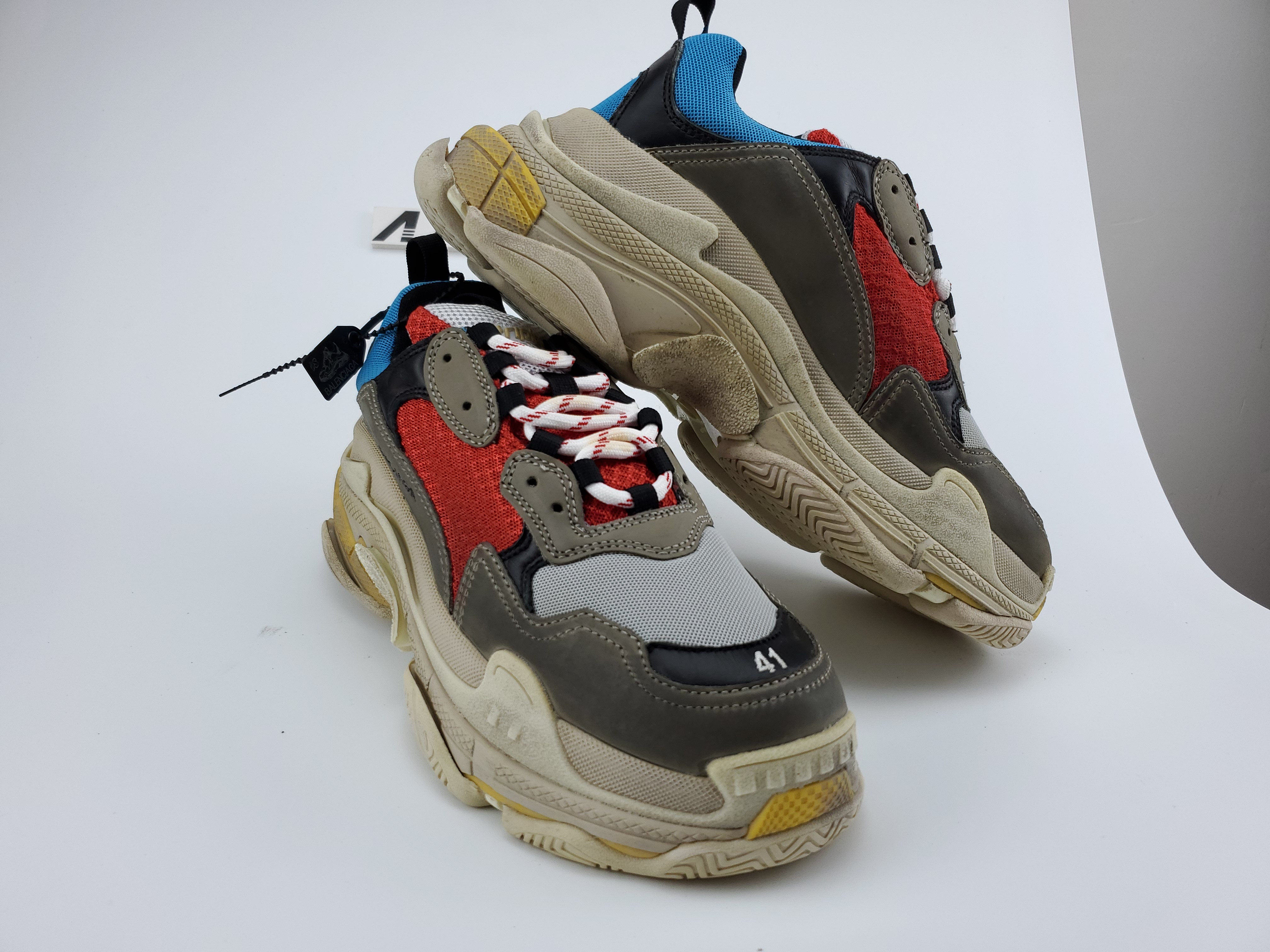Balenciga Triple S Grey Red Blue (2018 Reissue)