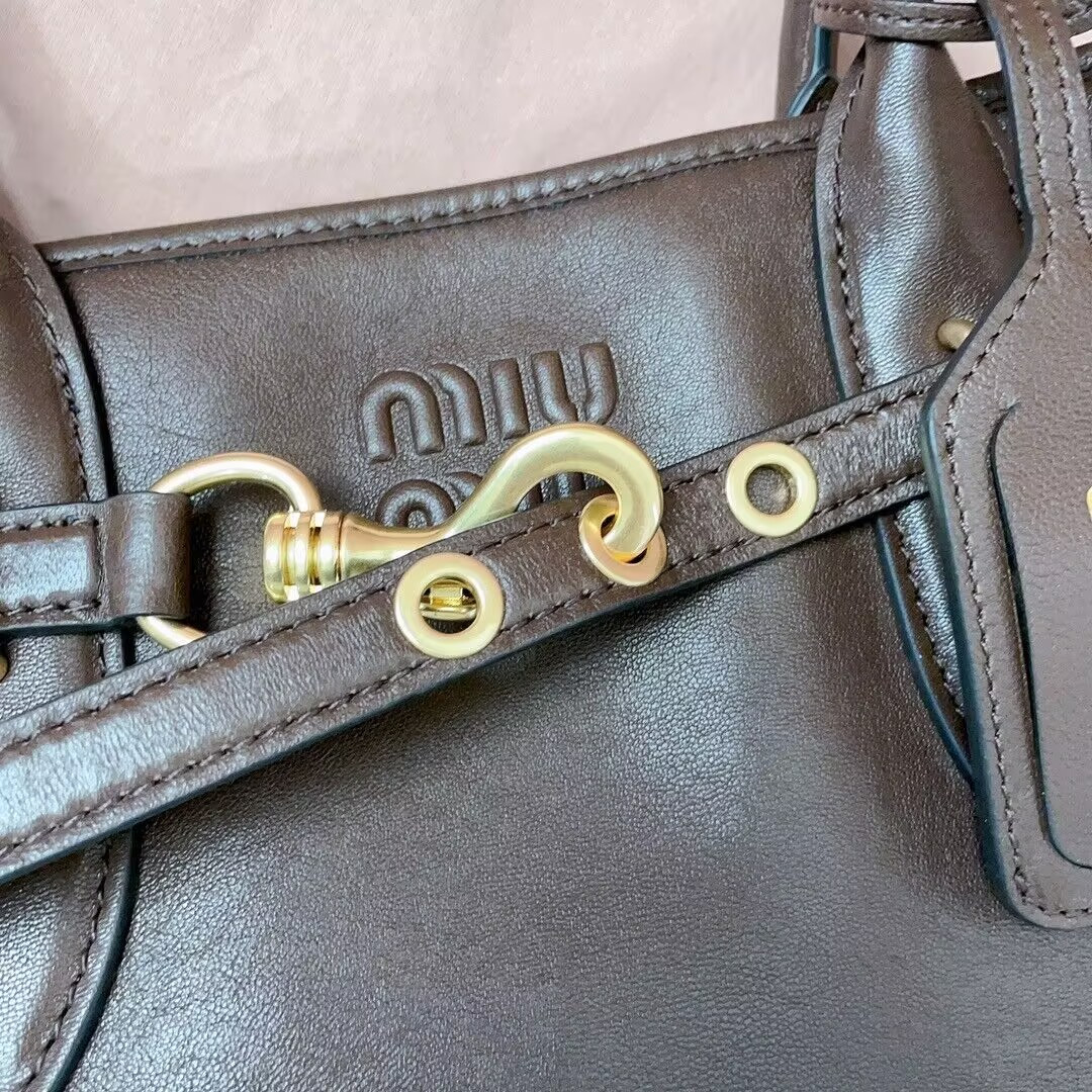 Miu Miu Aventure nappa leather bag 22.5x44x14.5cm