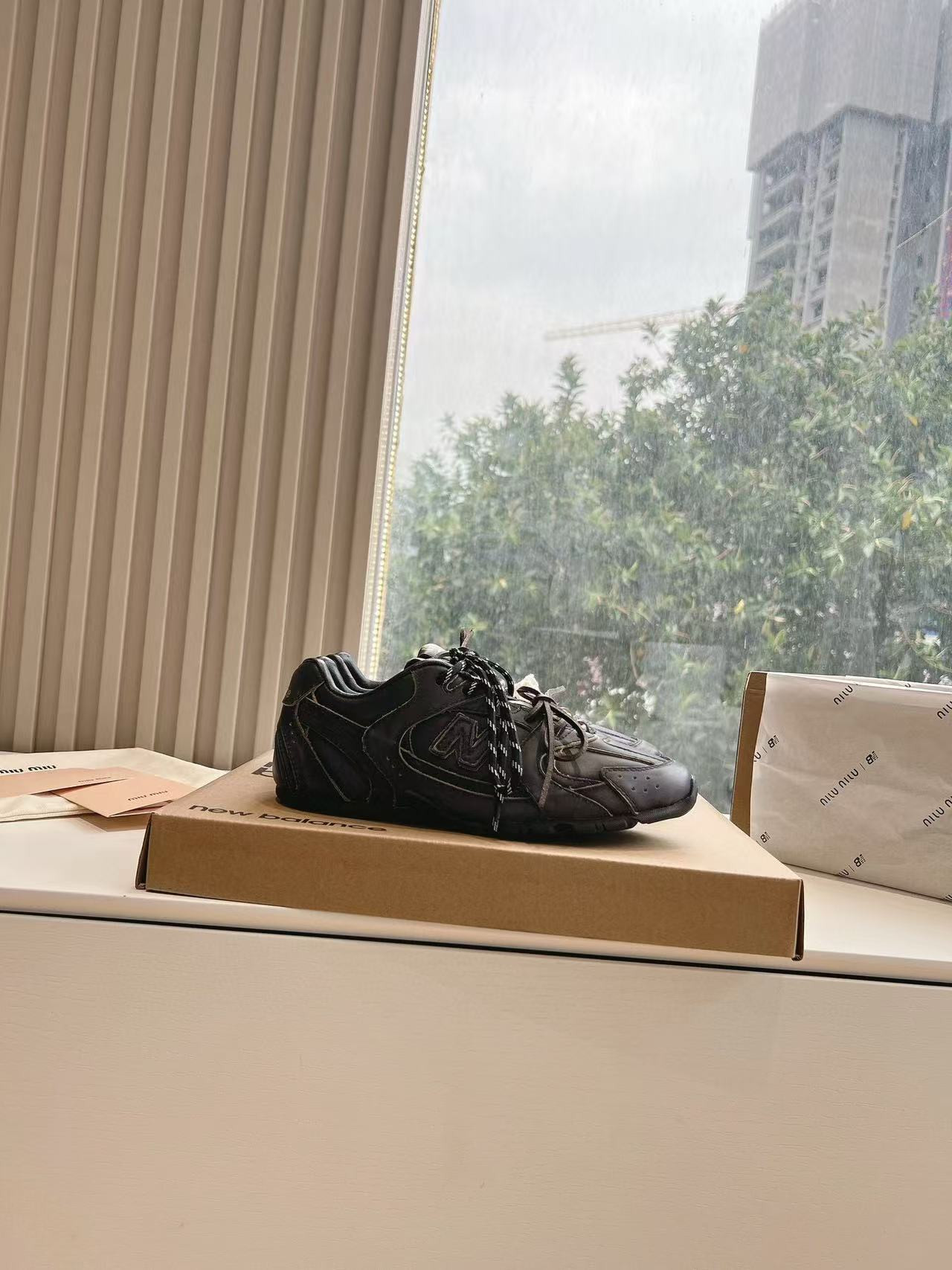 UA Miu Miu x New Balance 530 SL leather sneakers
