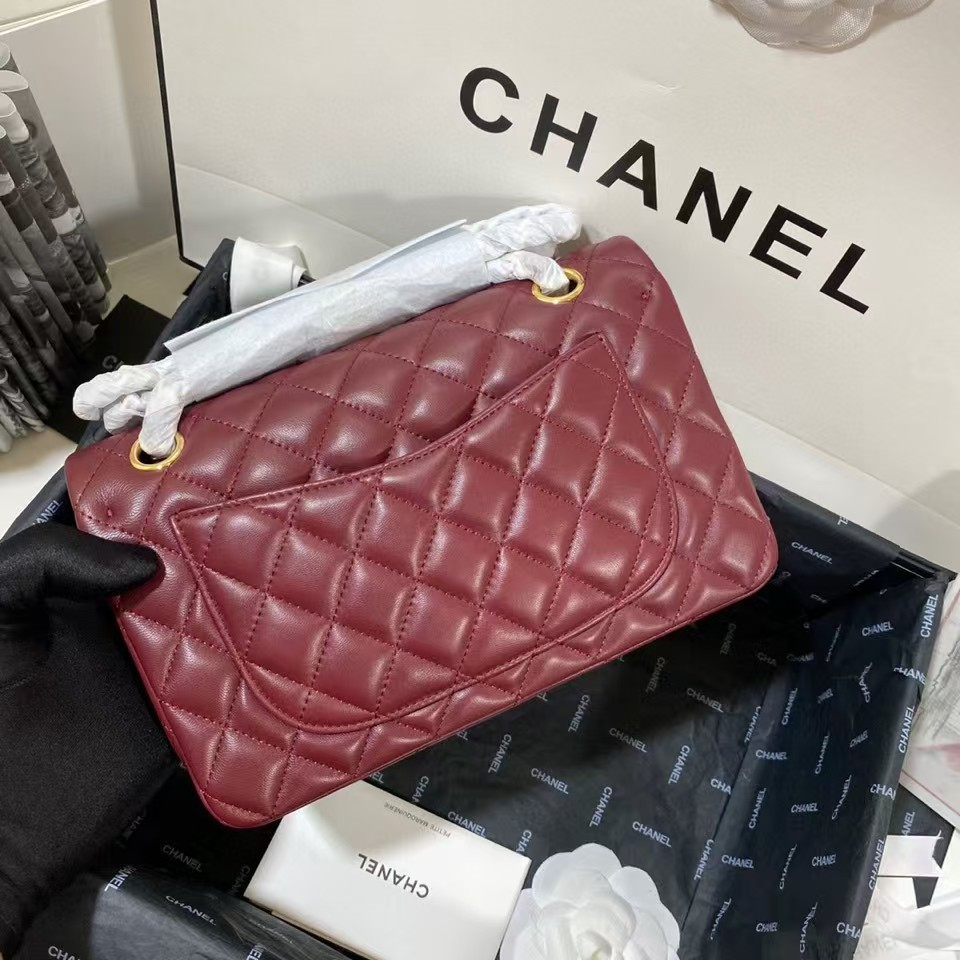 Ch*el small classic handbag gold metal 14.5×23×6cm
