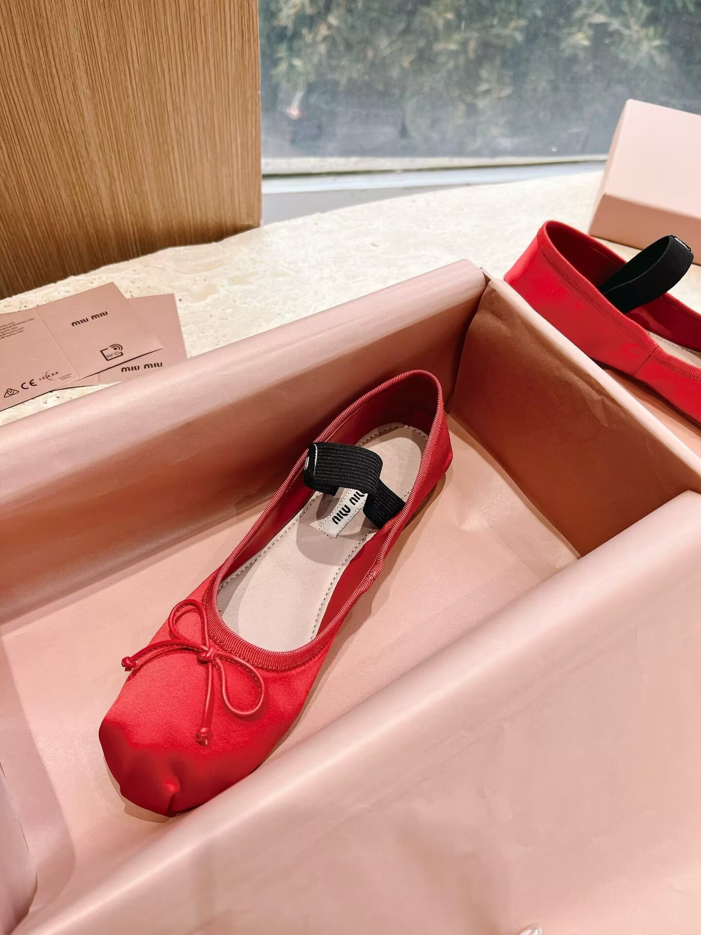 UA Miu Miu Satin Ballerinas