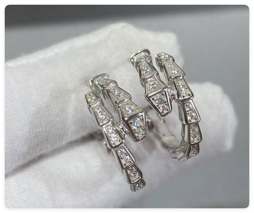 b*l*ai full-Di*m*nd snake earrings