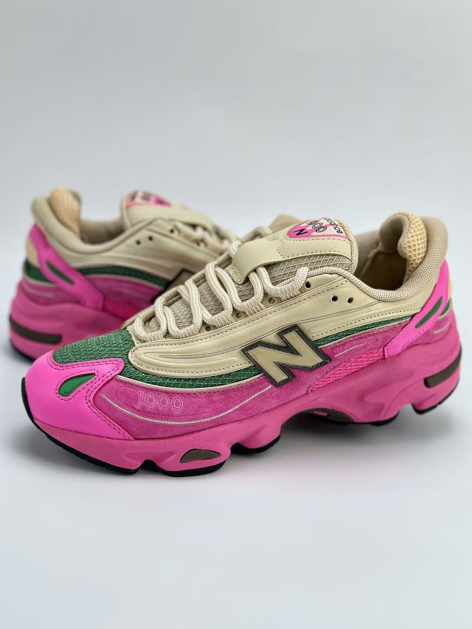 UA New Balance 1000 Tan Pink Green