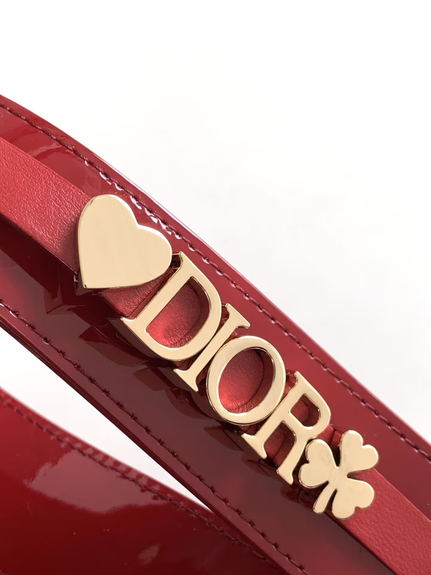 small lady D*or my abcD*or bag red patent 8 x 6.5 x 3 inches