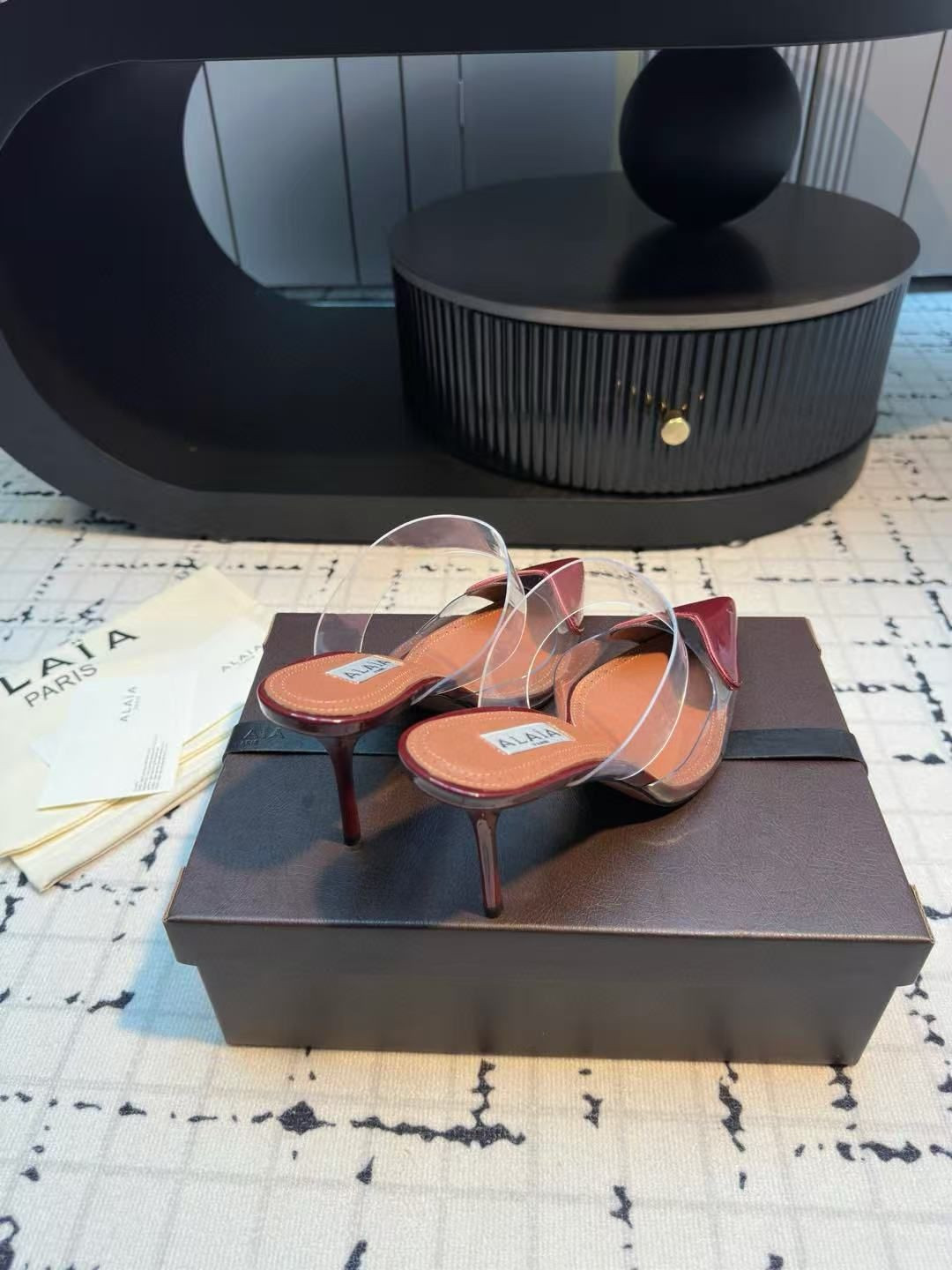 UA ALAÏA Le Coeur Mule Heart-Toe Slingback Pump 10.5cm Heel
