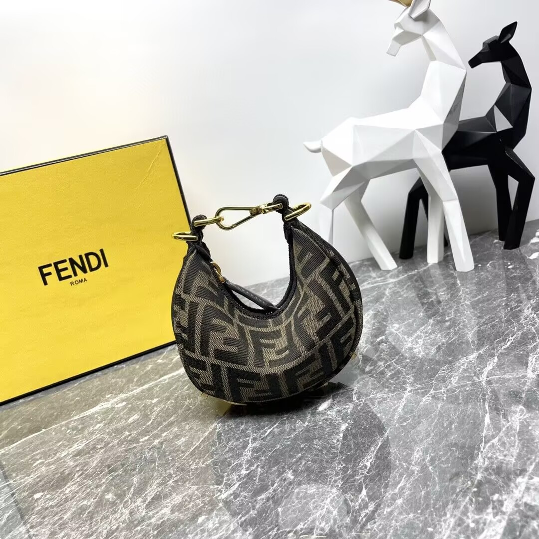 F**di nano F**digraphy hobo bag 14x5x16.5cm
