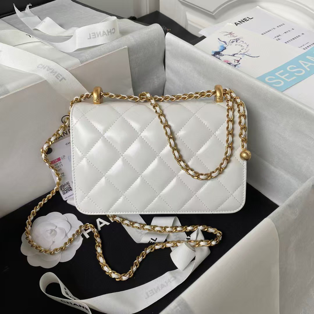 Ch*el 24c flap bag as2649 12x19x8cm