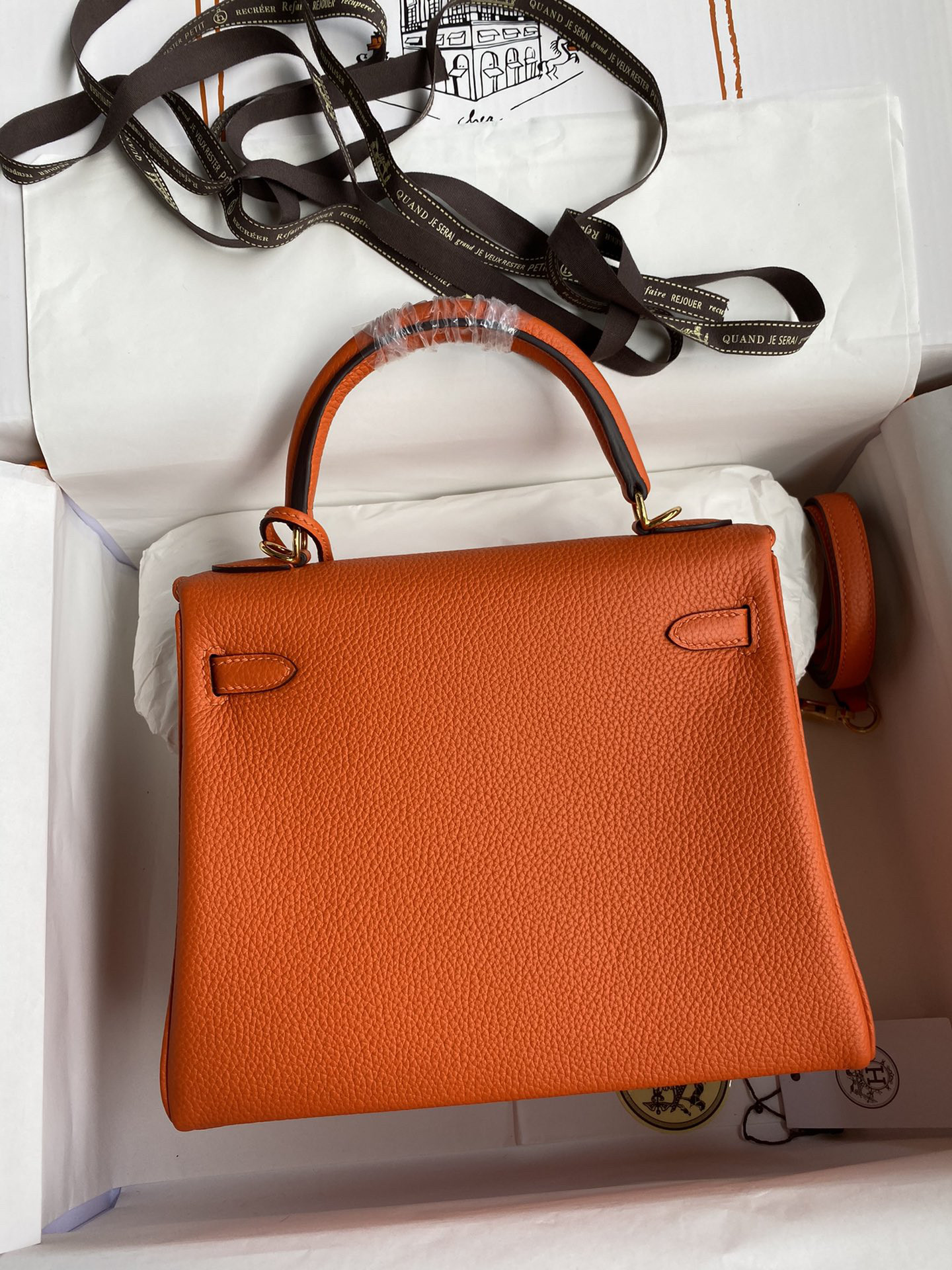 HERMÈS Kelly Gold-tone Hardware 25 28