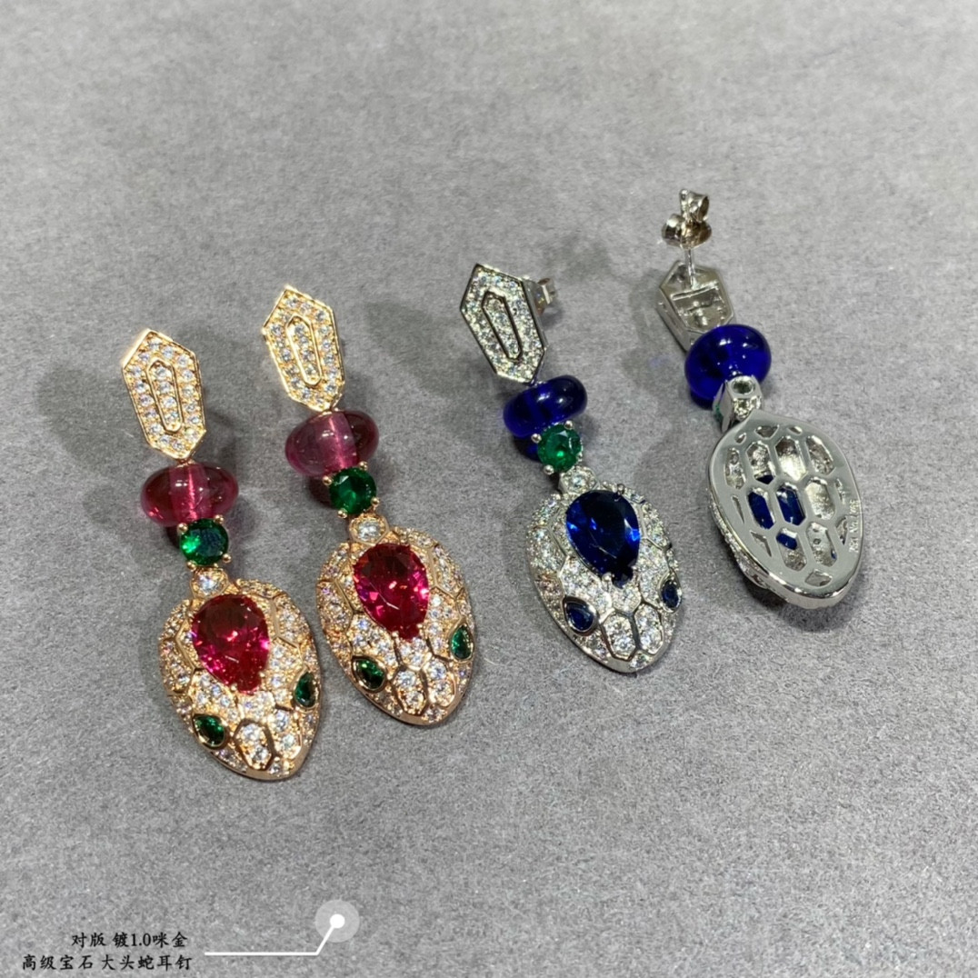 B*l*ai big head snake earrings