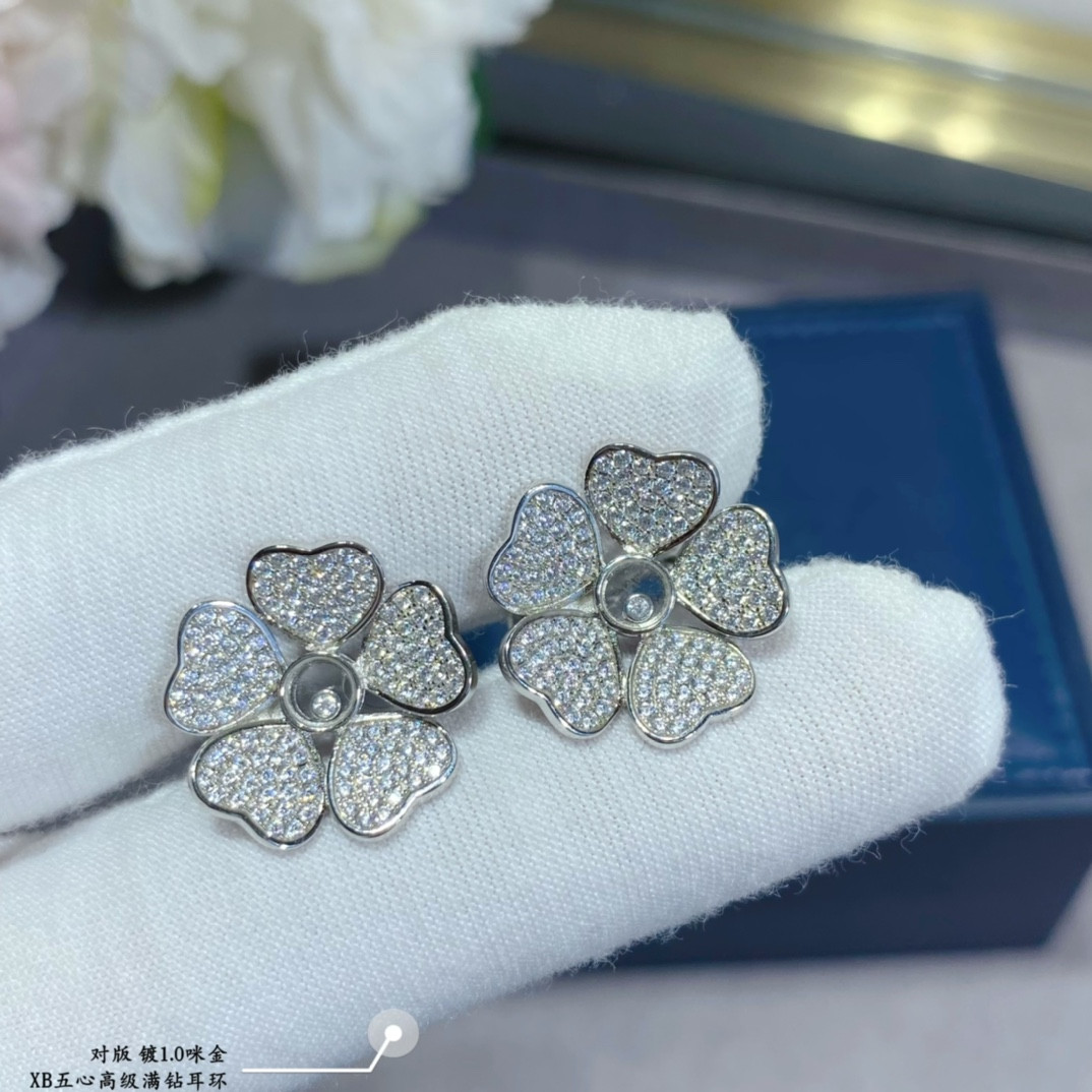 chopard five He**ts full di*m*nd earrings