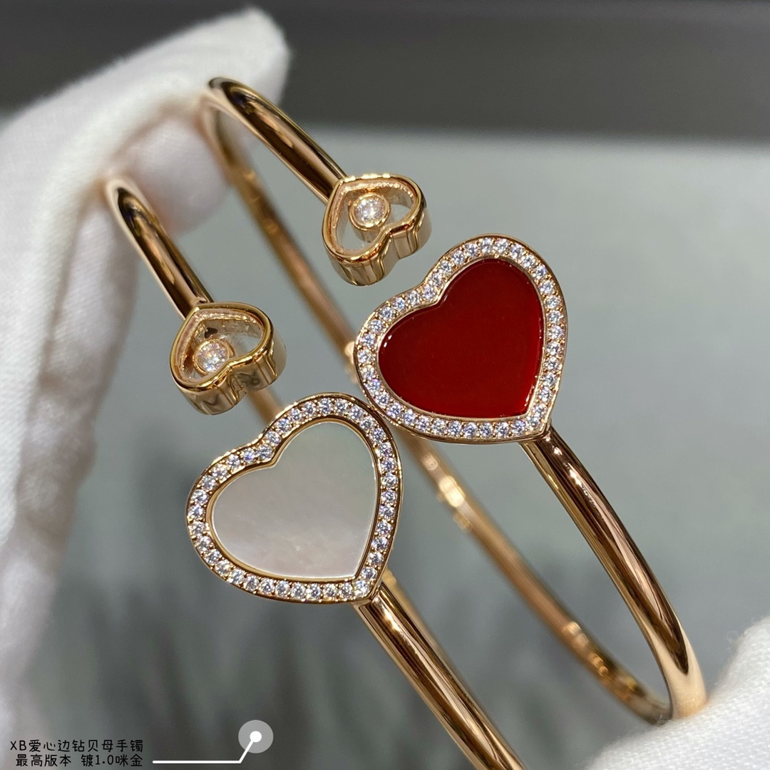 chopard heart-shaped edge Di*m*nd mother-of-pearl bracelet