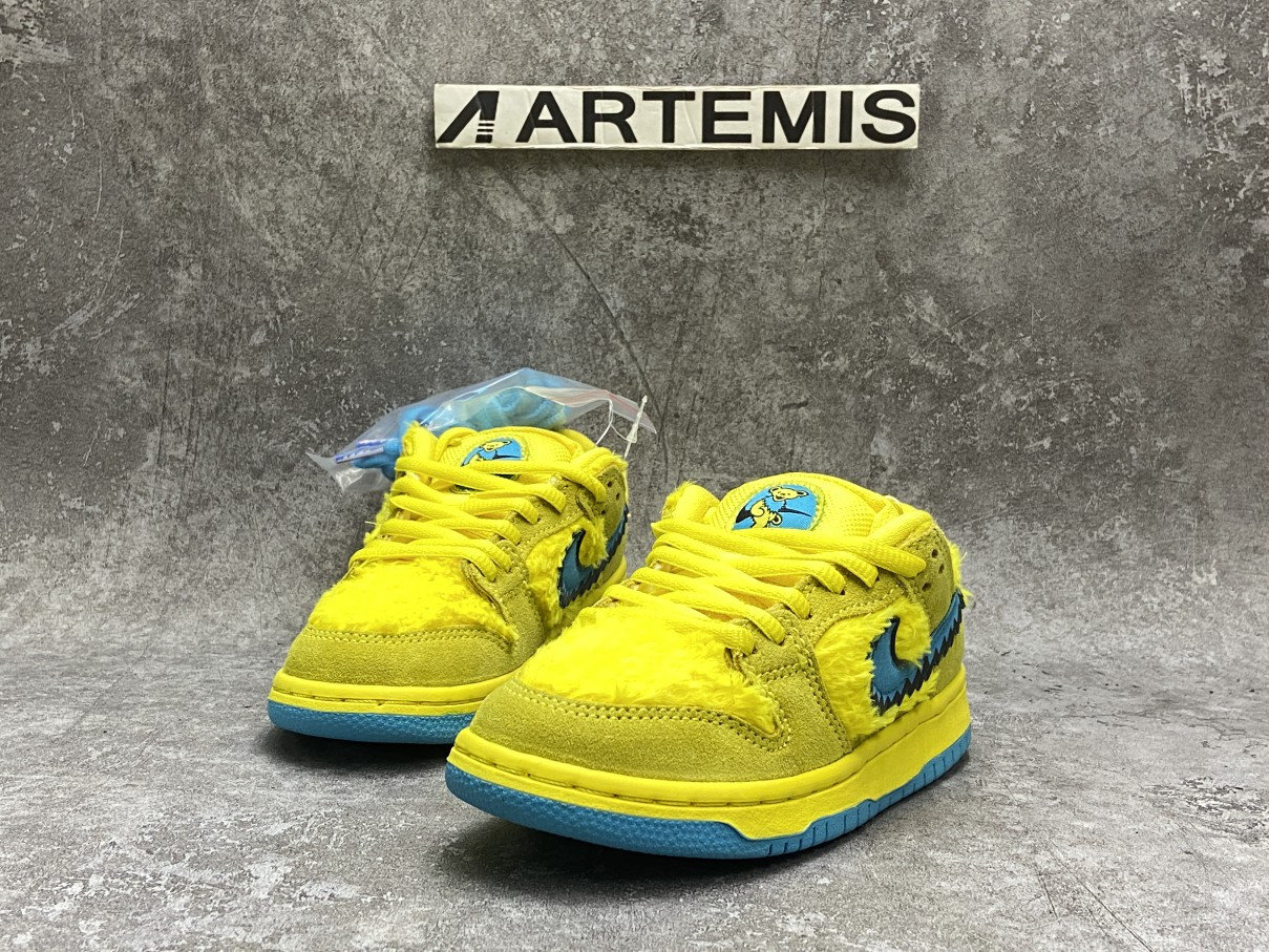 Nike SB Dunk Low Grateful Dead Bears Yellow For Toddler And Youth