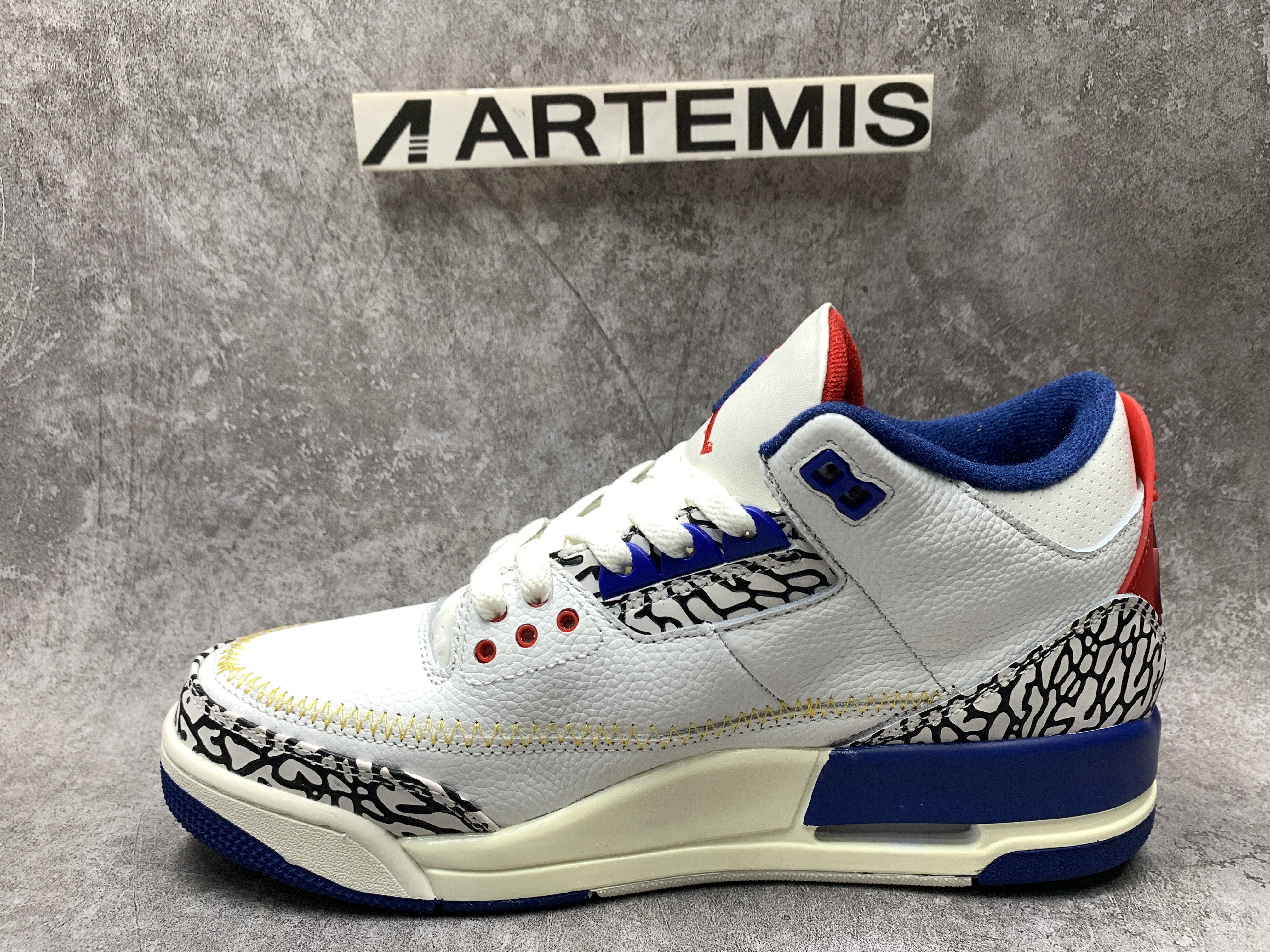 Air Jordan 3 Retro SP White Blue Red Cement Grey