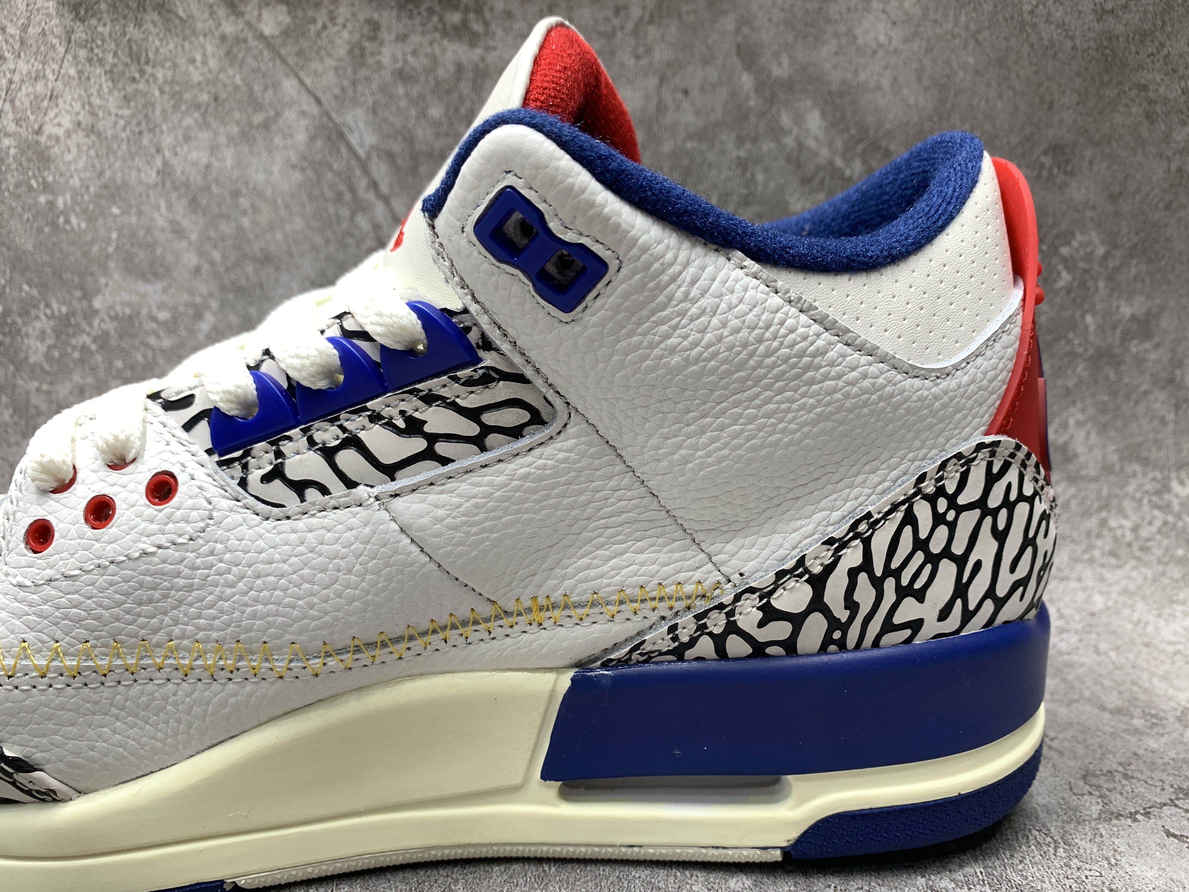 Air Jordan 3 Retro SP White Blue Red Cement Grey