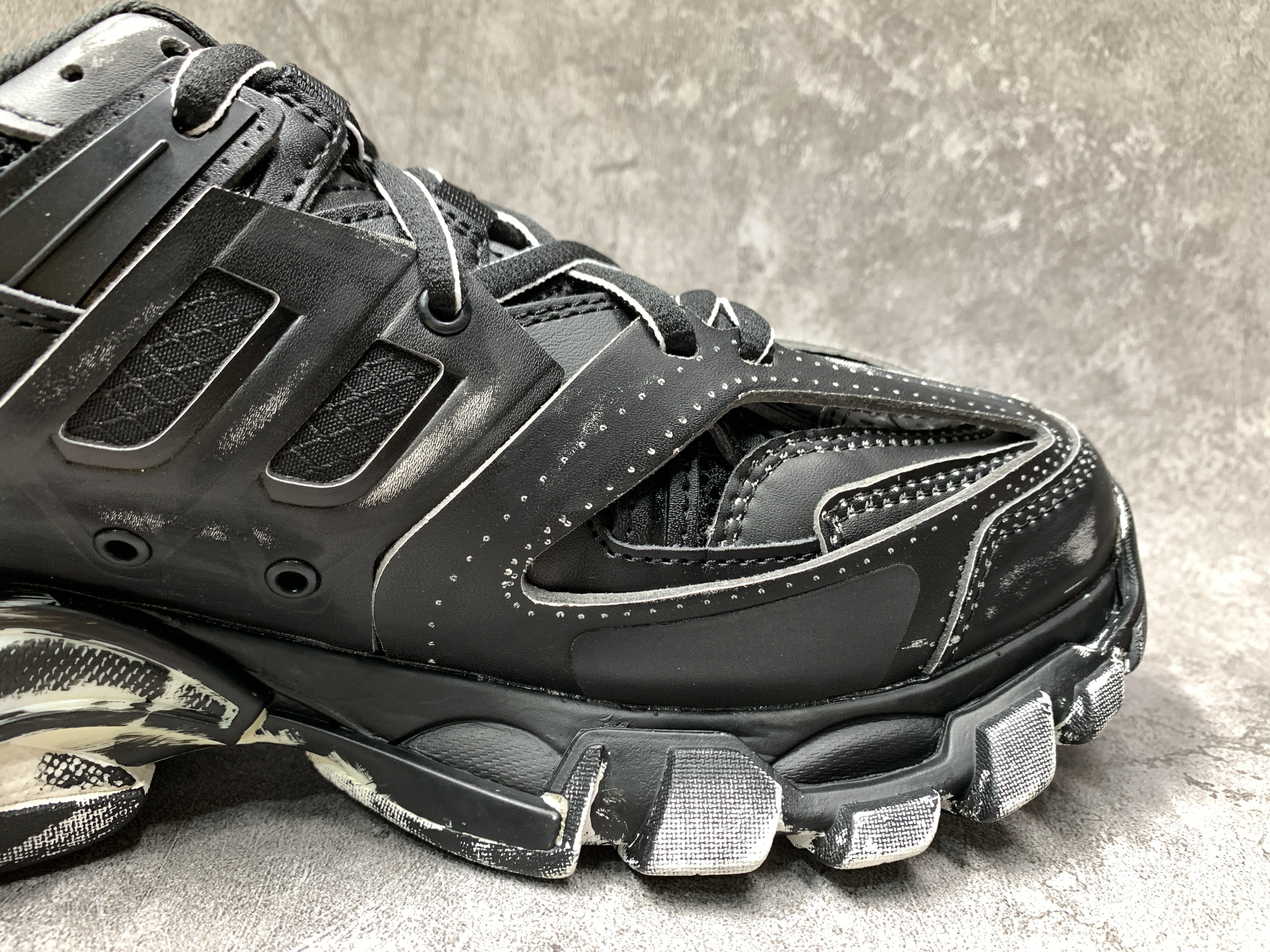 Balenciga Black Faded Track Sneakers
