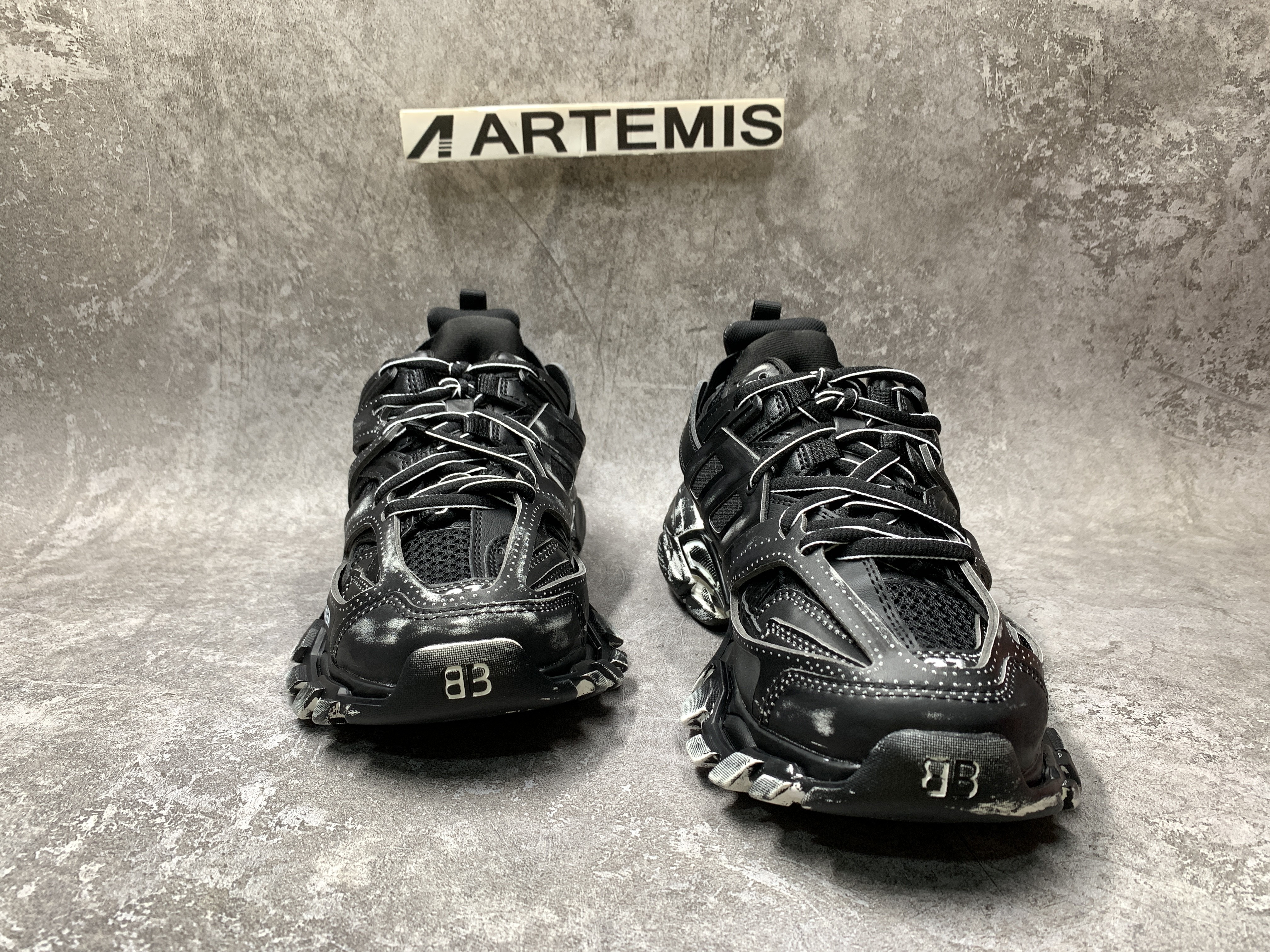 Balenciga Black Faded Track Sneakers