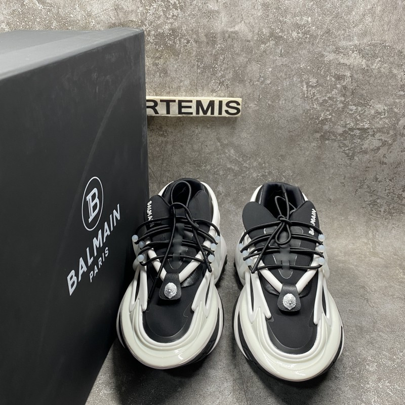 Balmain Unicorn Two-Tone Layered Sneakers