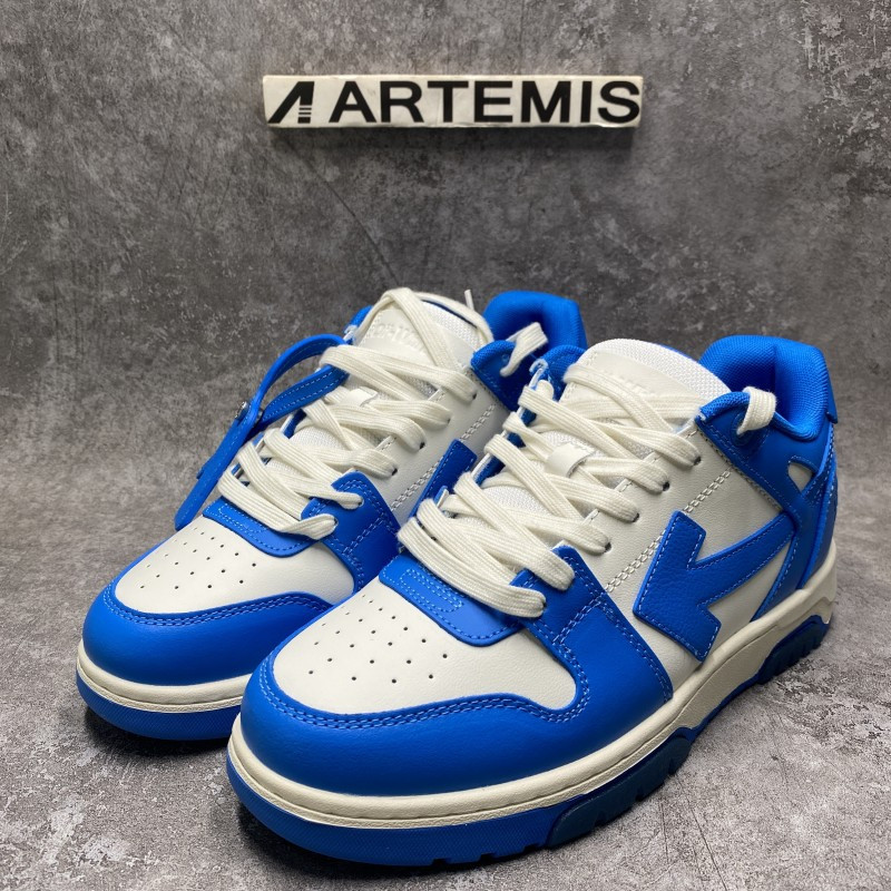 OFF-WHITE Out Of Office OOO Low Tops White Blue