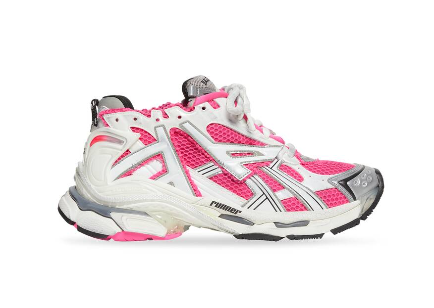 Ba*len*cia*ga wmns runner sneaker white neon pink