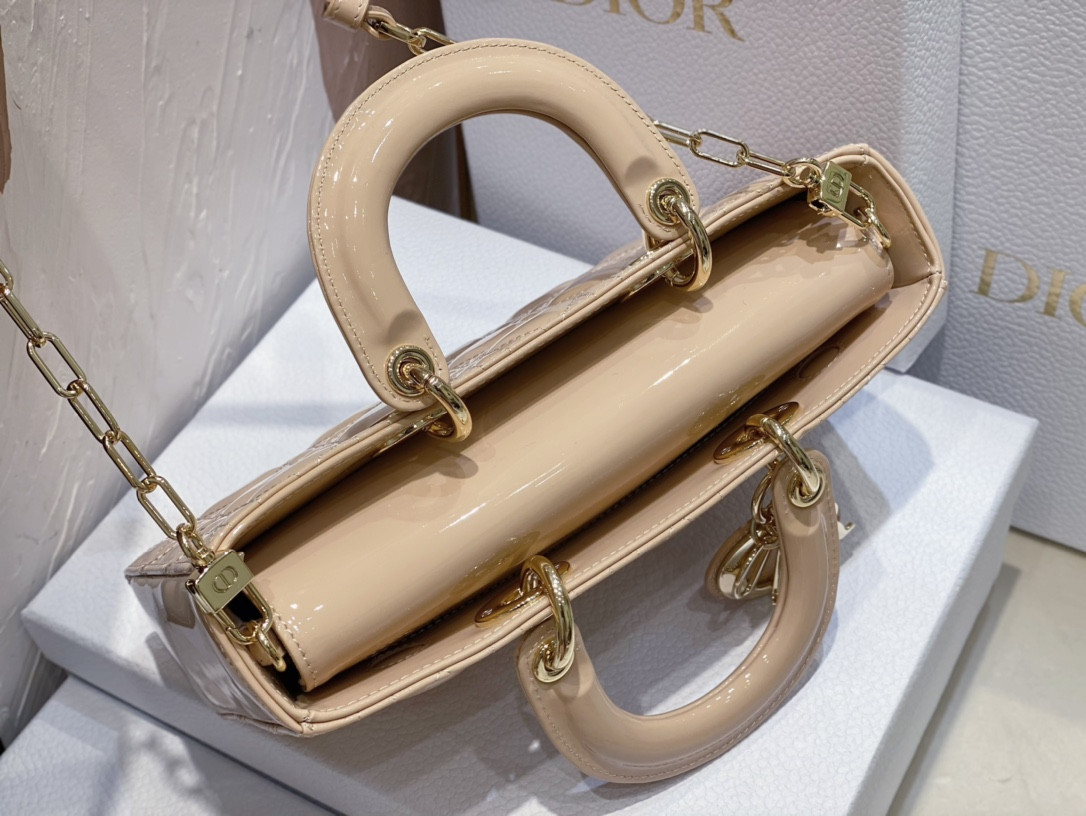 D*or small lady d-joy bag biscuit patent