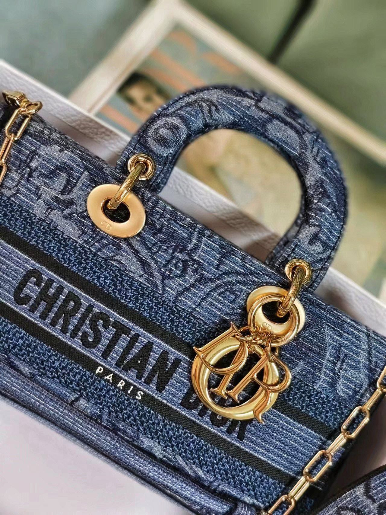 D*or medium lady d-joy bag blue