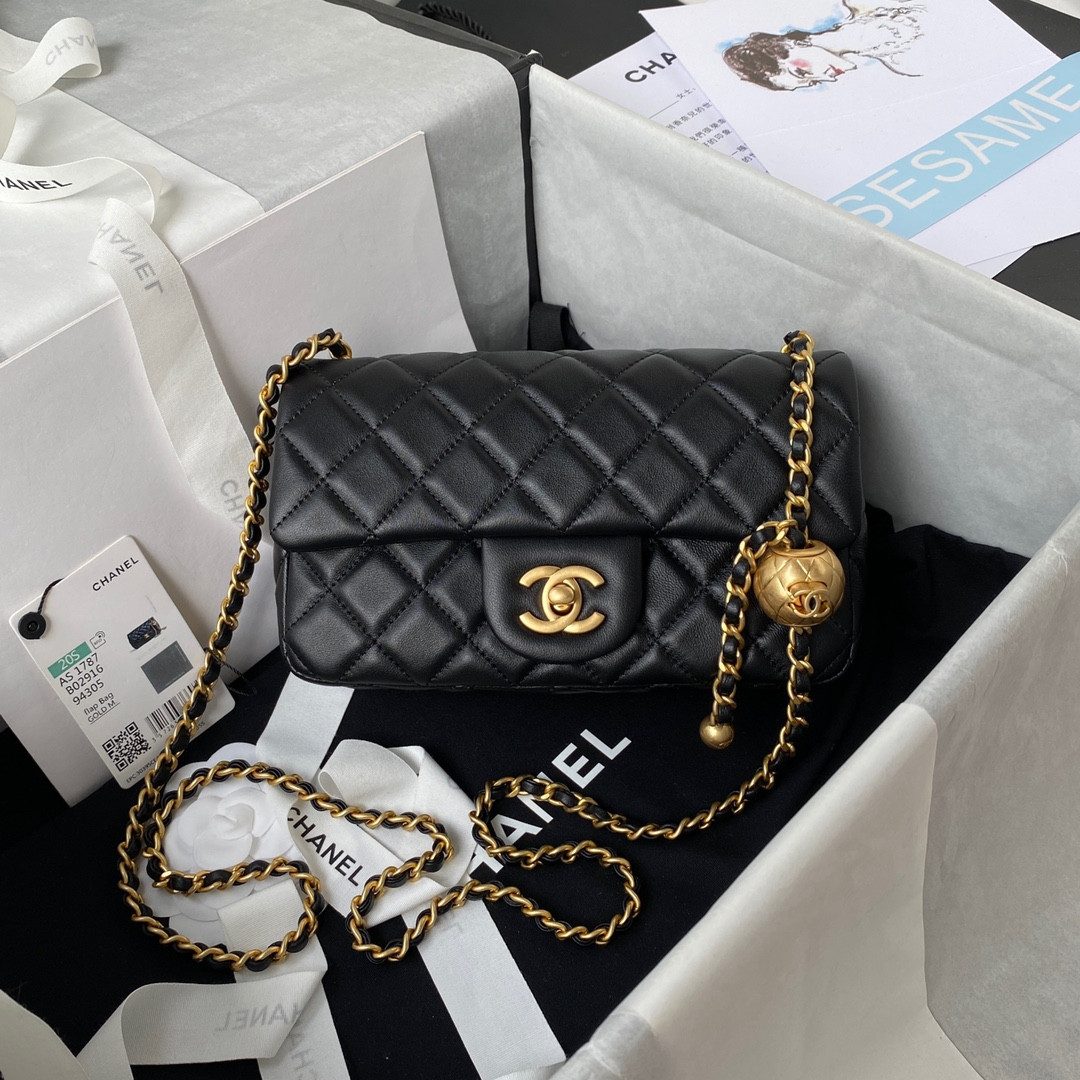 Ch*el mini flap bag 4.7 × 7.8 × 2.3 in