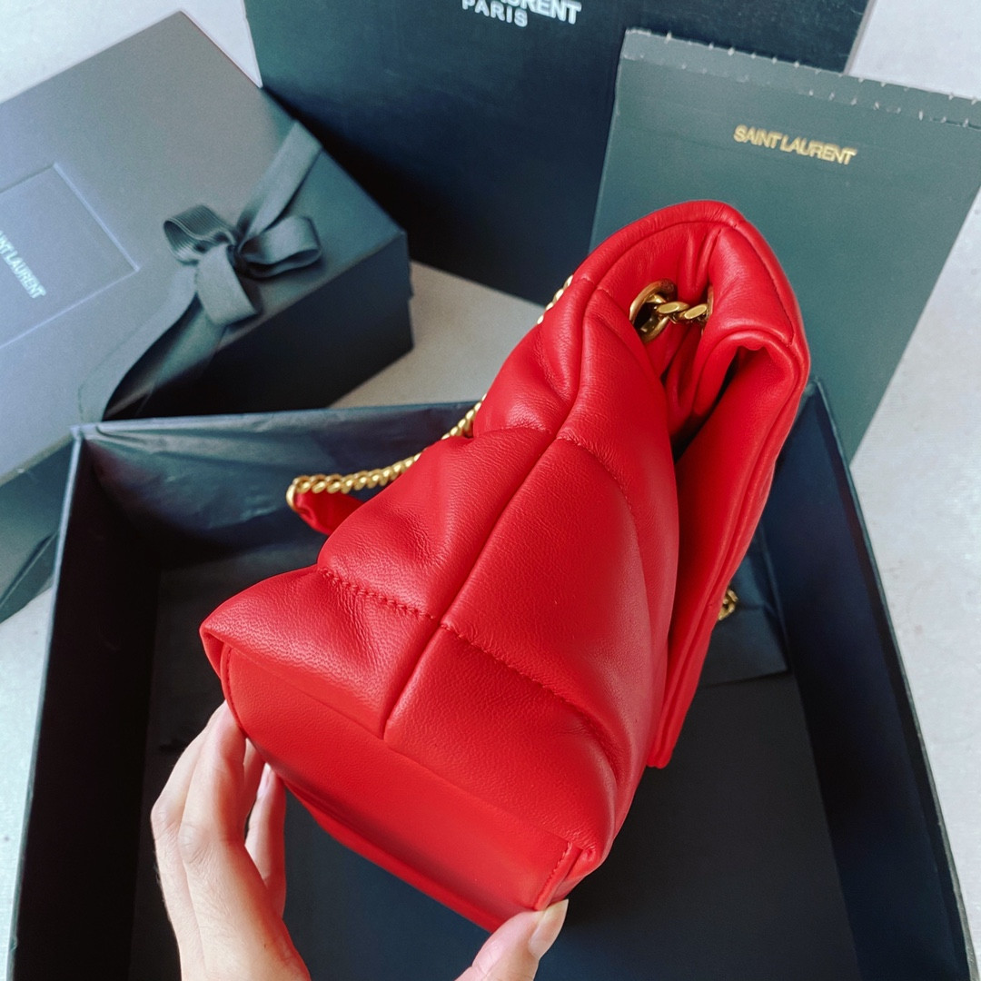 Y*L puffer small in nappa leather red 11.4 x 6.6 x 4.3 inches