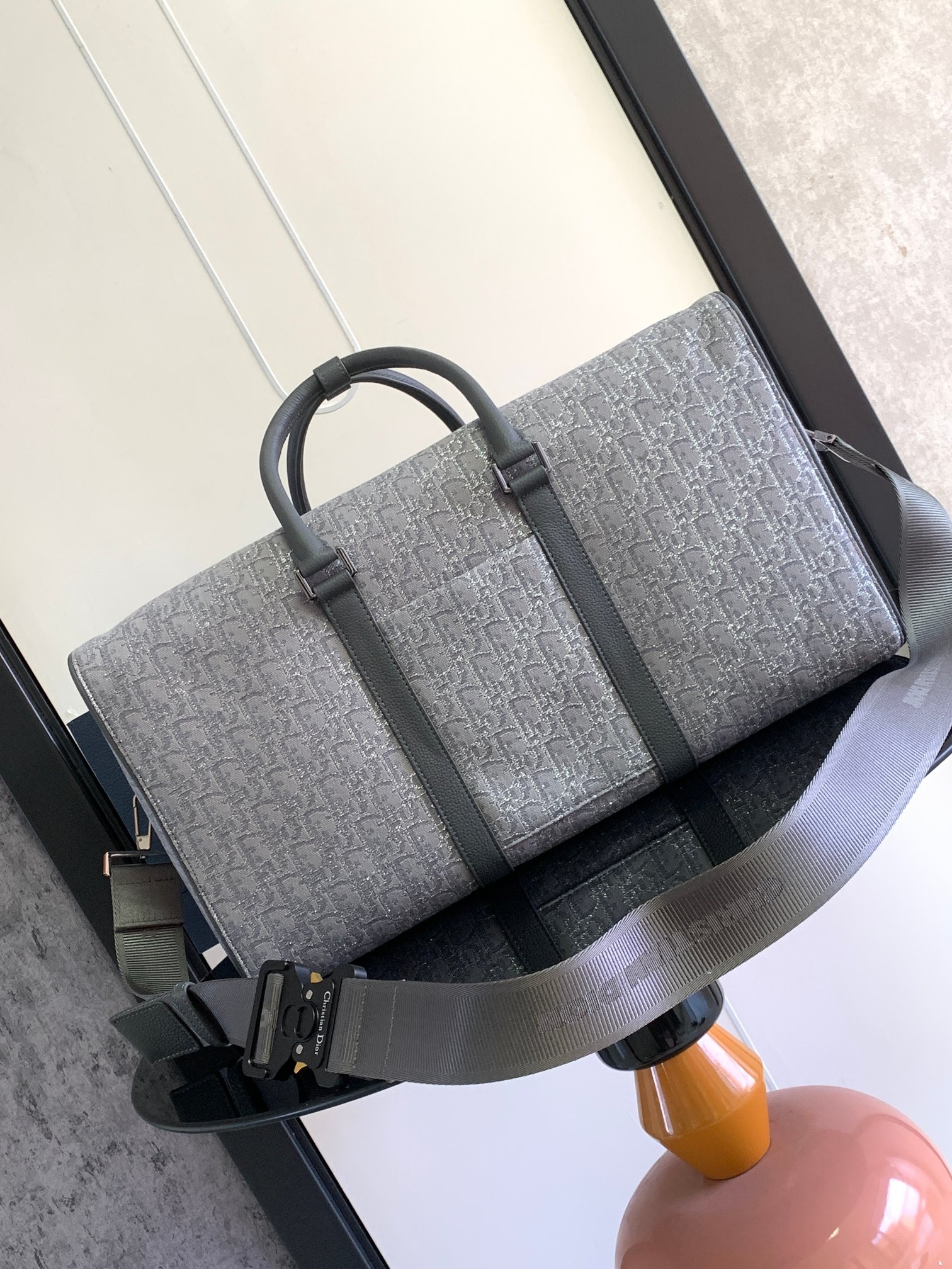 D*or lingot bag gray 50 x 25 x 21.5 cm