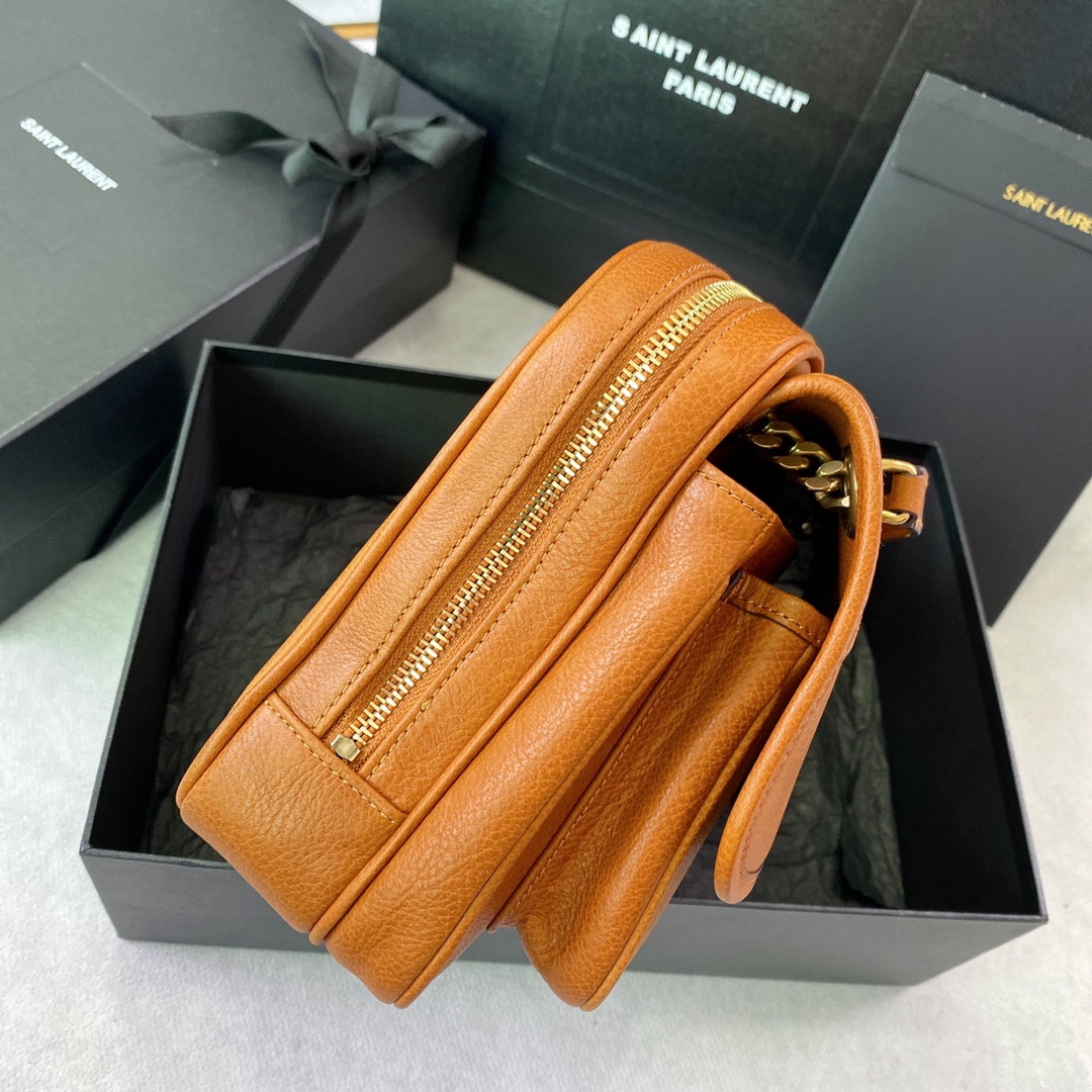 Y*L niki medium in vintage leather orange 11 x 7.8 x 3.3 inches