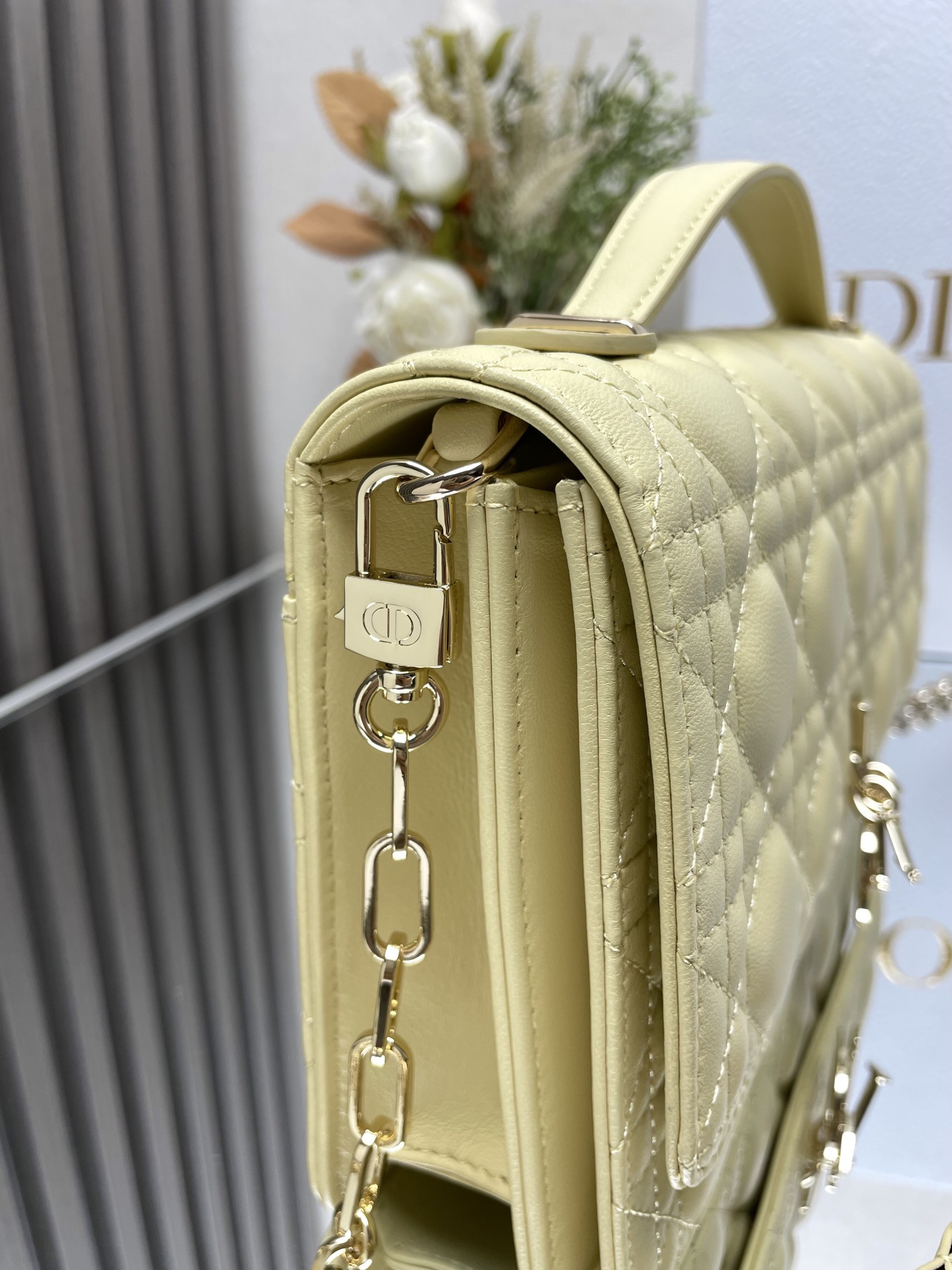 my D*or top handle bag 9.5 x 5.5 x 3 inches