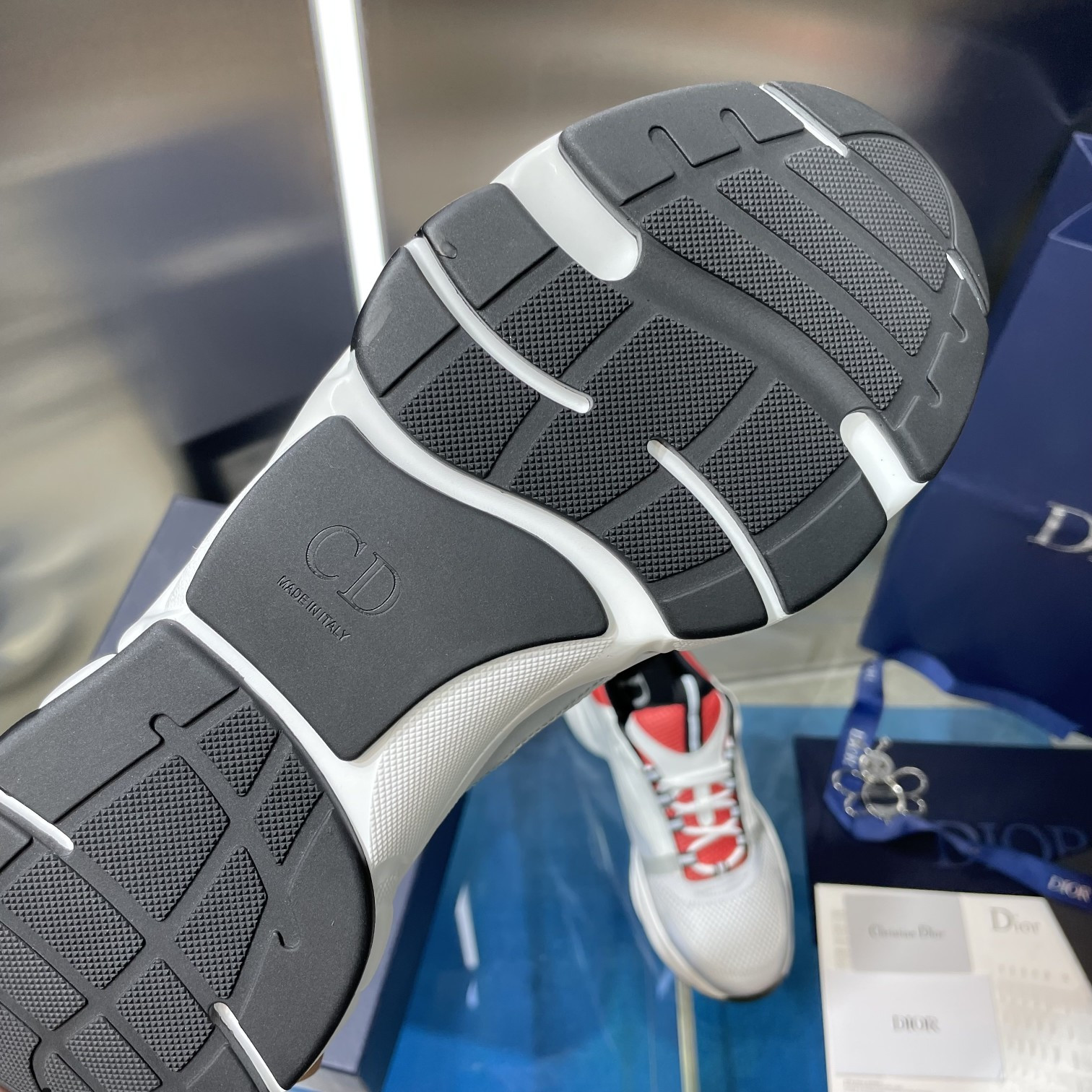 ua D*or b22 white and red sneaker