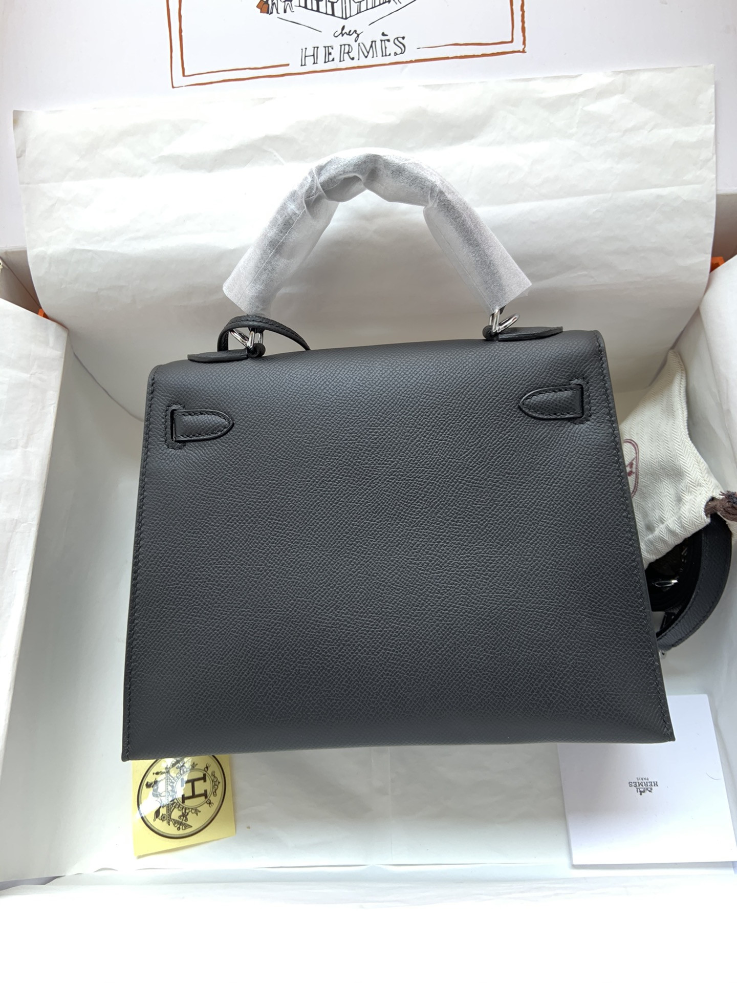 HERMÈS Kelly Silver-tone Hardware 25 28