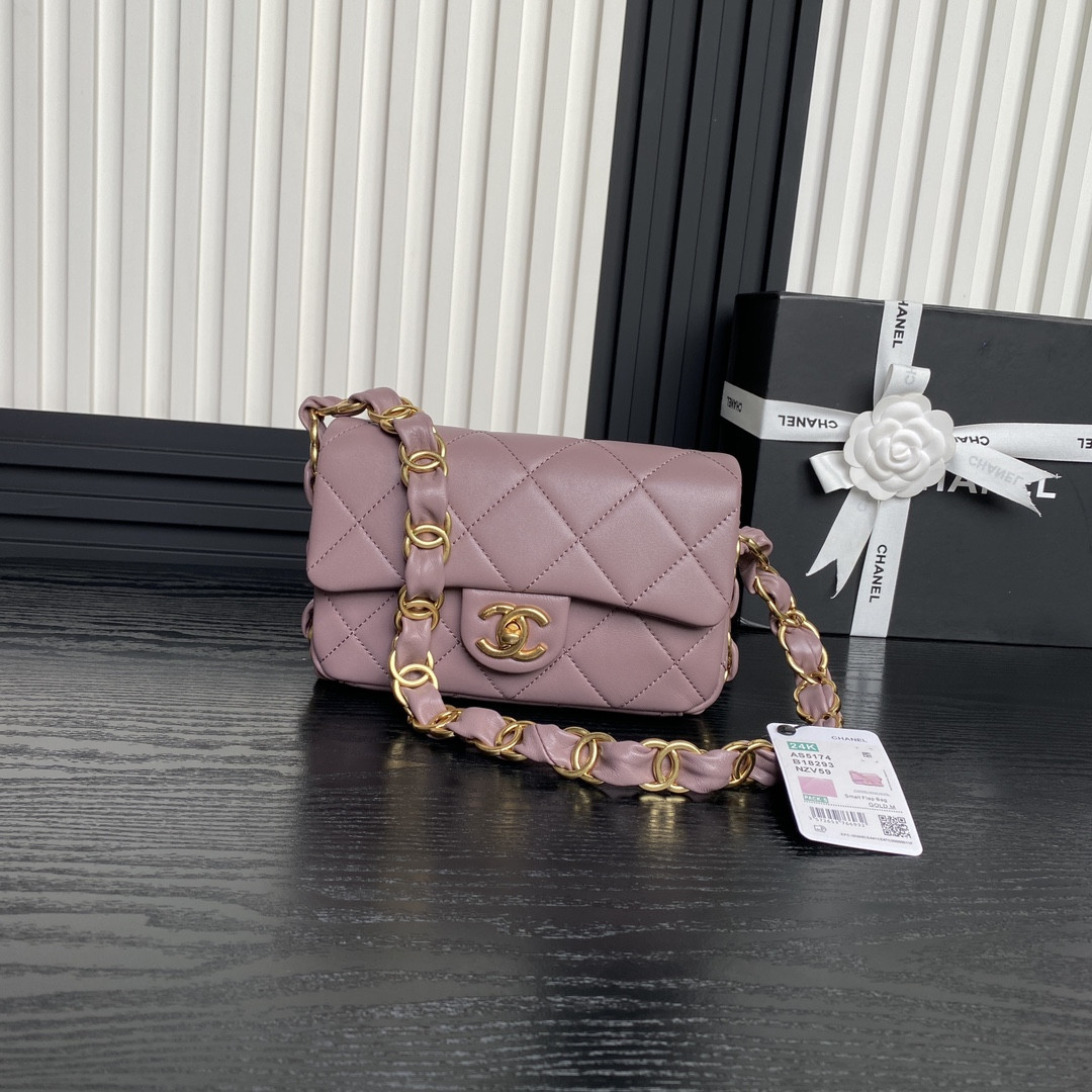 Ch*el fall-winter 2024-25 small flap bag 13x21x7cm