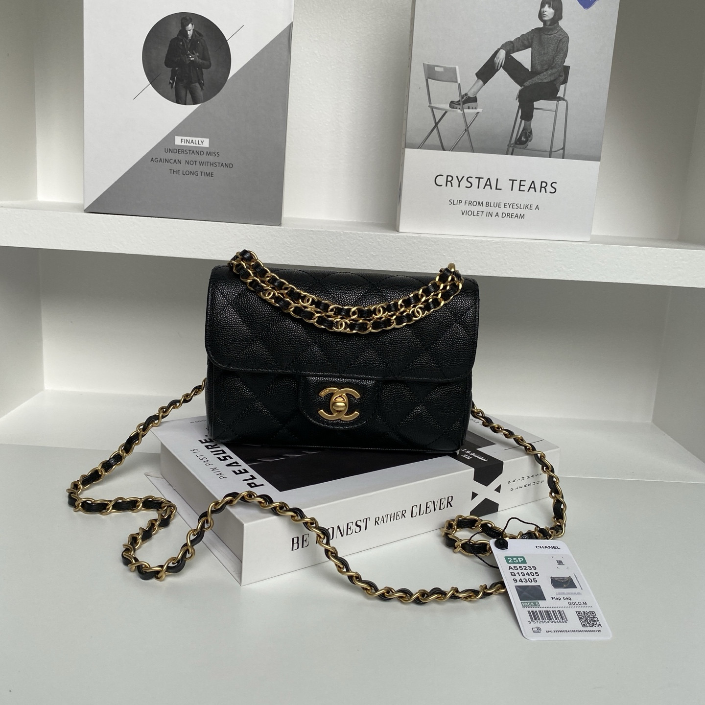 Ch*el flap handbag as5239 18×13×5.5cm