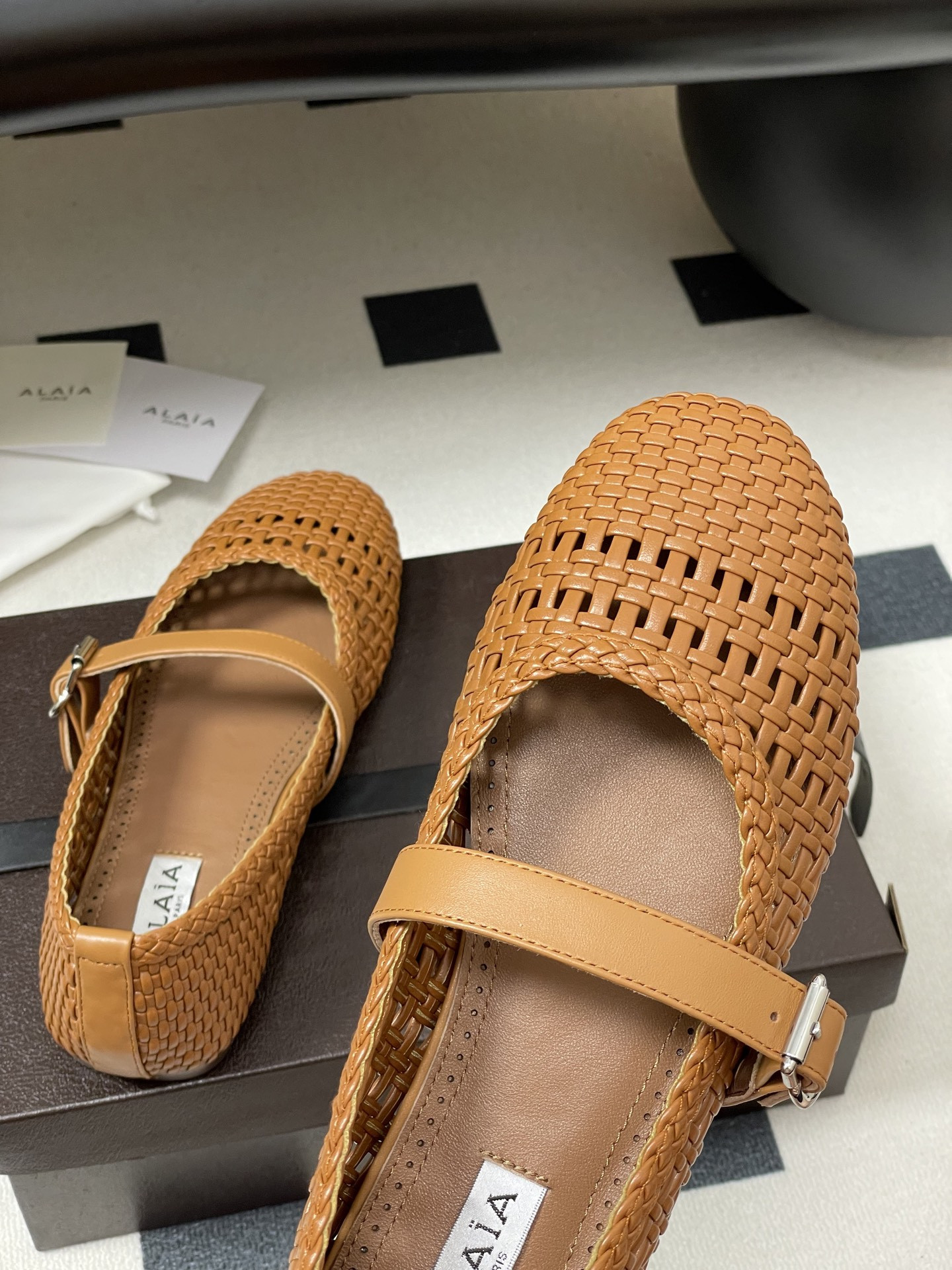 UA Alaïa Hollow Woven Mary Jane Flats(Customized Size 7-10 days production time)