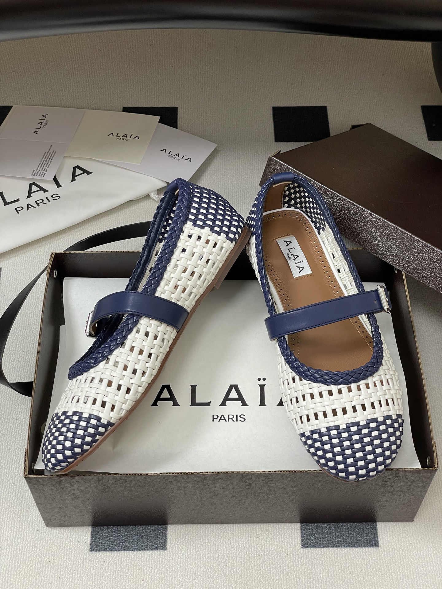 UA Alaïa Hollow Woven Mary Jane Flats(Customized Size 7-10 days production time)