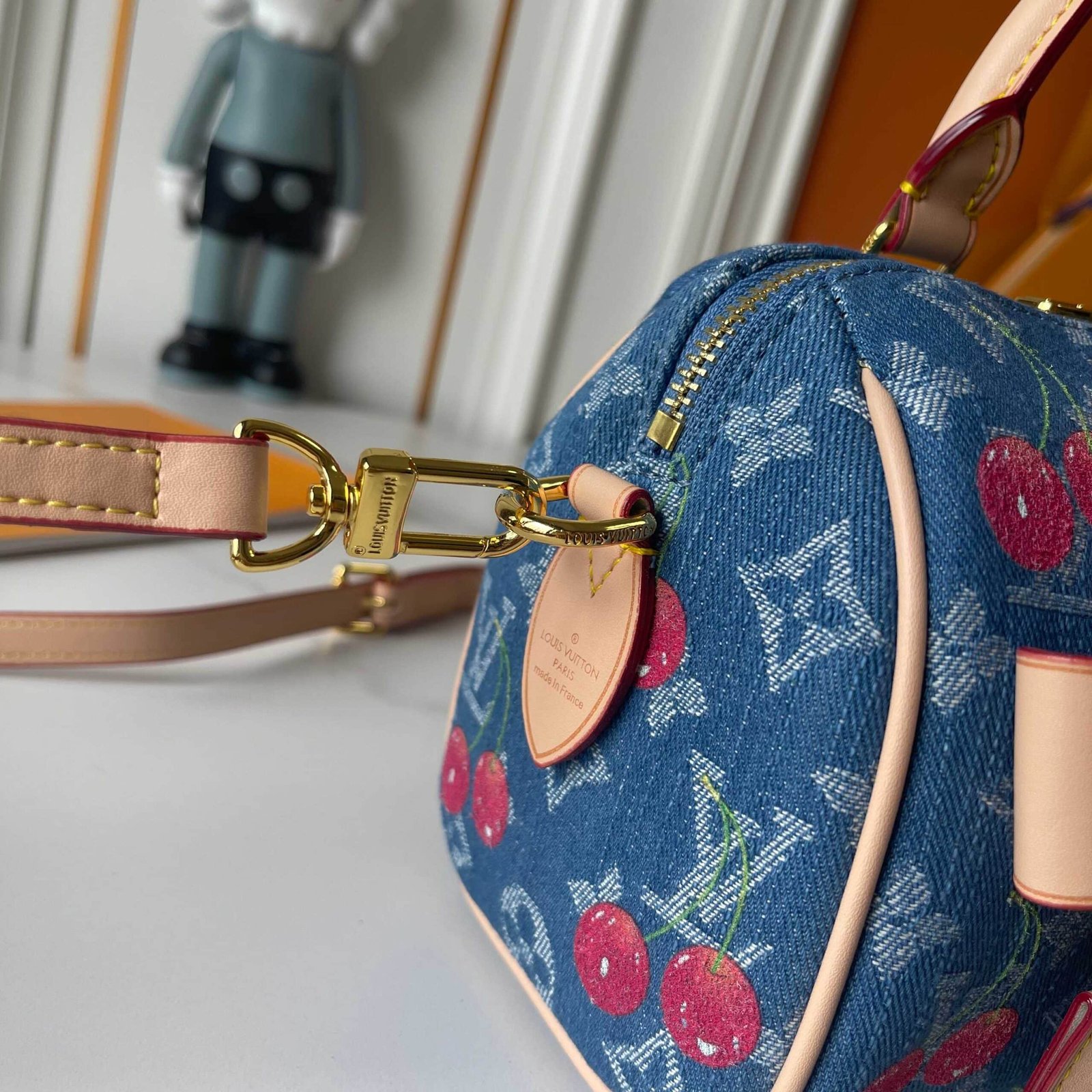 L0vis Vvtt0n X Takashi Murakami Speedy Bandoulière 20 Monogram Denim Blue 20Cm