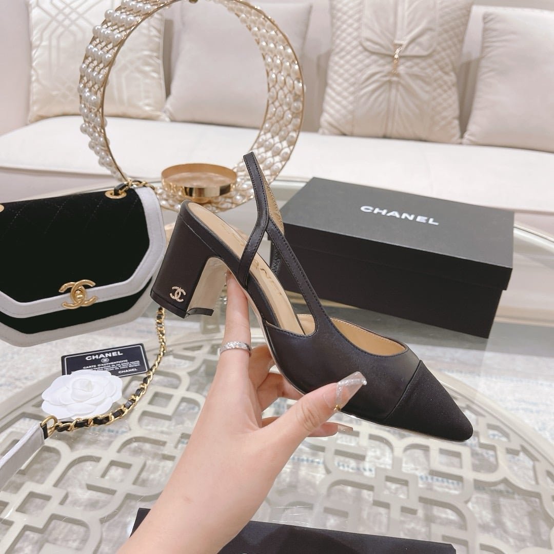 Ch**el Slingbacks Grosgrain Black G31318 Y50006 94305