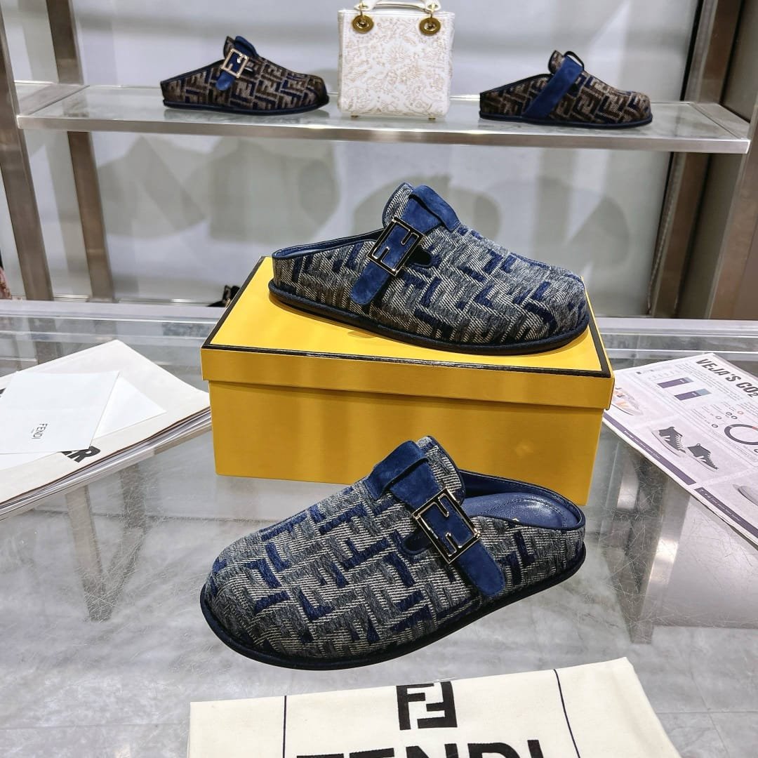 F**di Feel Ff Mules Denim Blue 8R8448Akzpf1Pz7