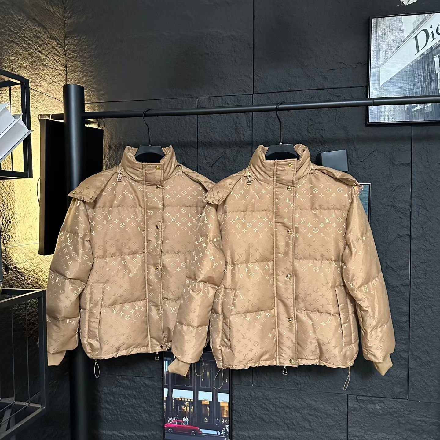 L0vis Vvtt0n Monogram Puffer Jacket Beige 1Aiozf