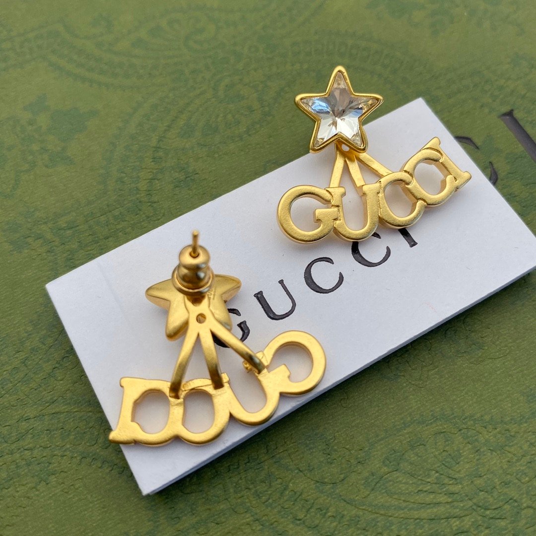 Gvc*1 Crystal Star Gold Earrings 679076 J1D50 8031