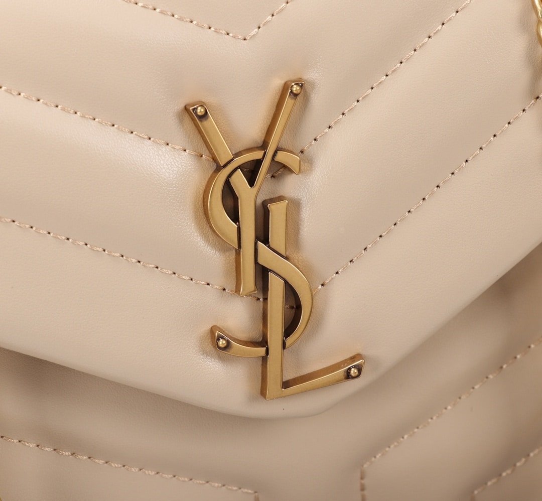 Sa1nt Lau*nt Loulou Small Chain Bag In Matelassé Y Dark Beige Gold 23Cm 494699Dv7272721