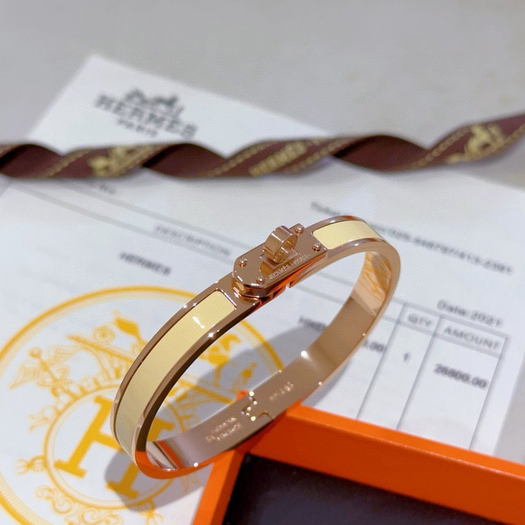 H**me5 Mini Clic Kelly Bracelet Yellow And Rose Gold H200004Fo68Gm