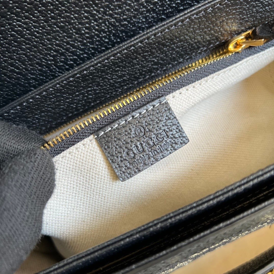 Gvc*1 Horsebit 1955 Original Gg Shoulder Bag Black Ivory 25Cm 602204 Un3Bg 1274