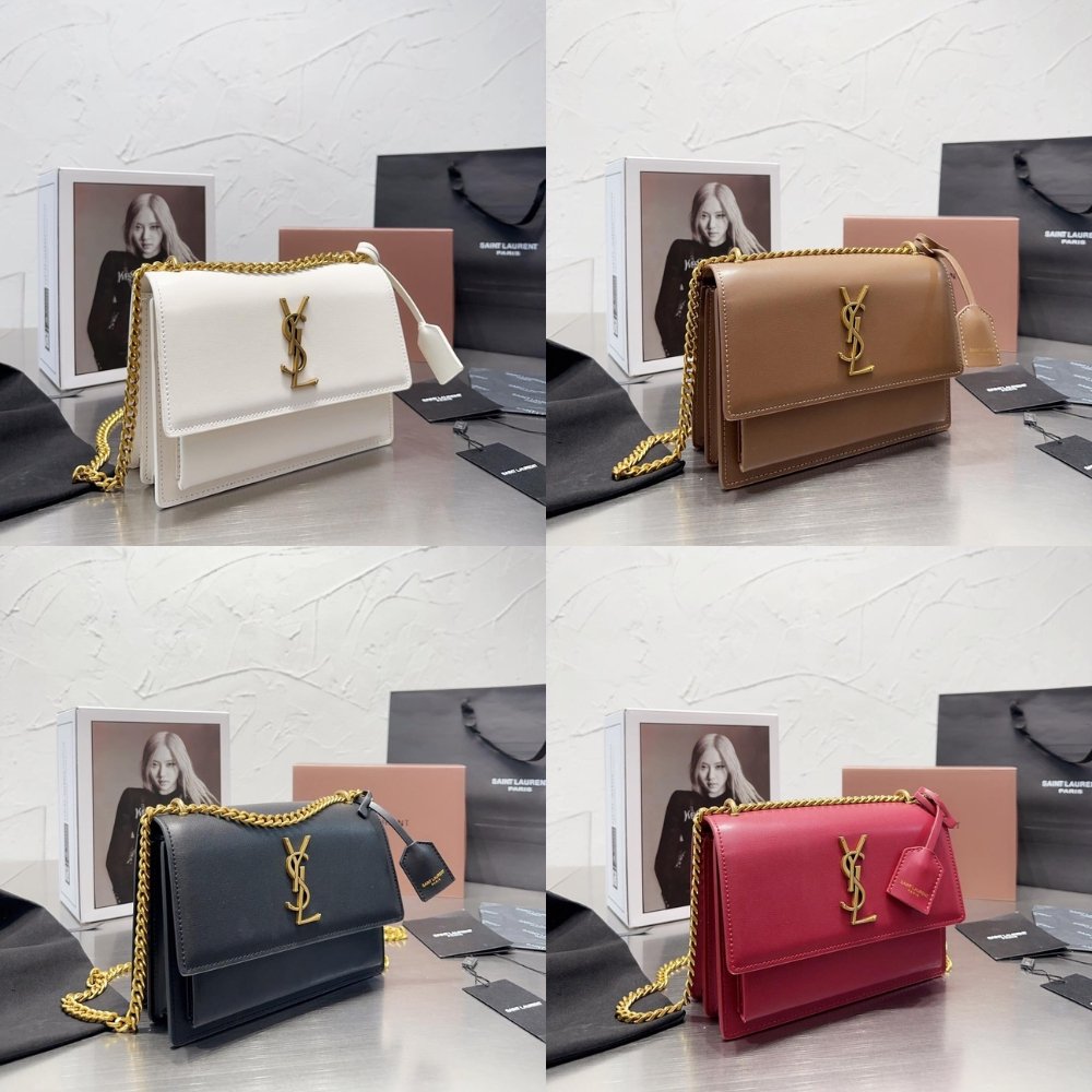 Sa1nt Lau*nt Sunset Medium Chain Bag In Smooth Leather 22Cm 442906D420W1000