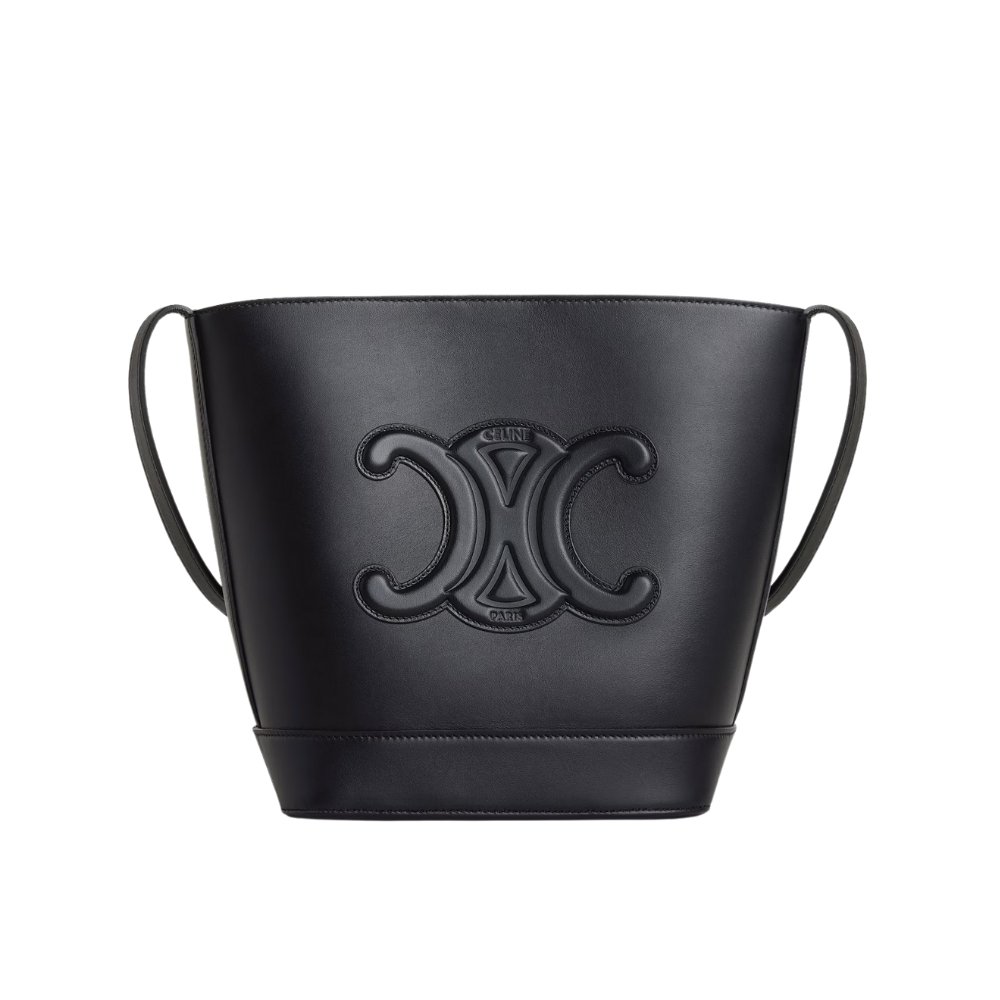 Ce1i*e Small Bucket Cuir Triomphe In Black 17Cm 113783Eny 38No